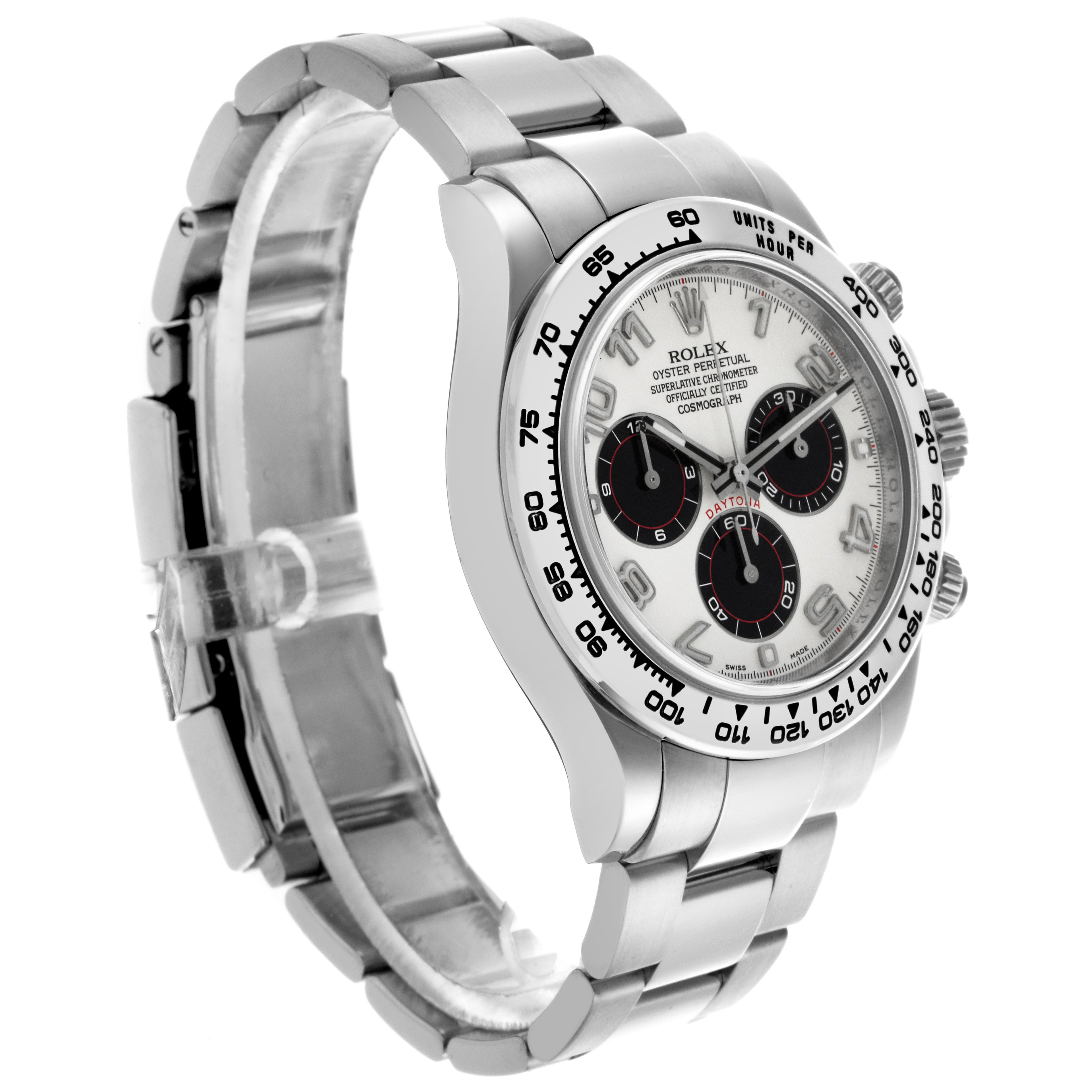Rolex Daytona White Gold Silver Dial Mens Watch 116509 Box Card + ADD ONE LINK IN THE BOX