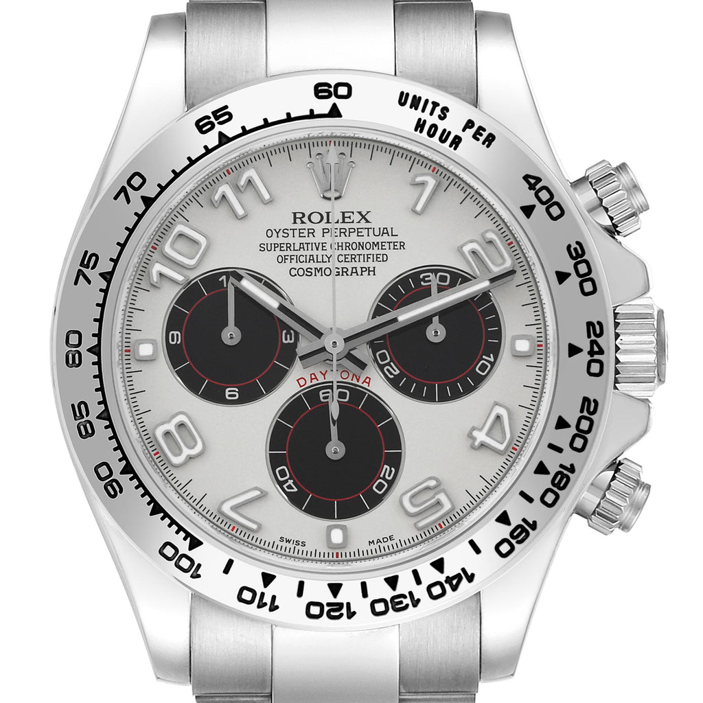 Rolex Daytona White Gold Silver Dial Mens Watch 116509 Box Card + ADD ONE LINK IN THE BOX