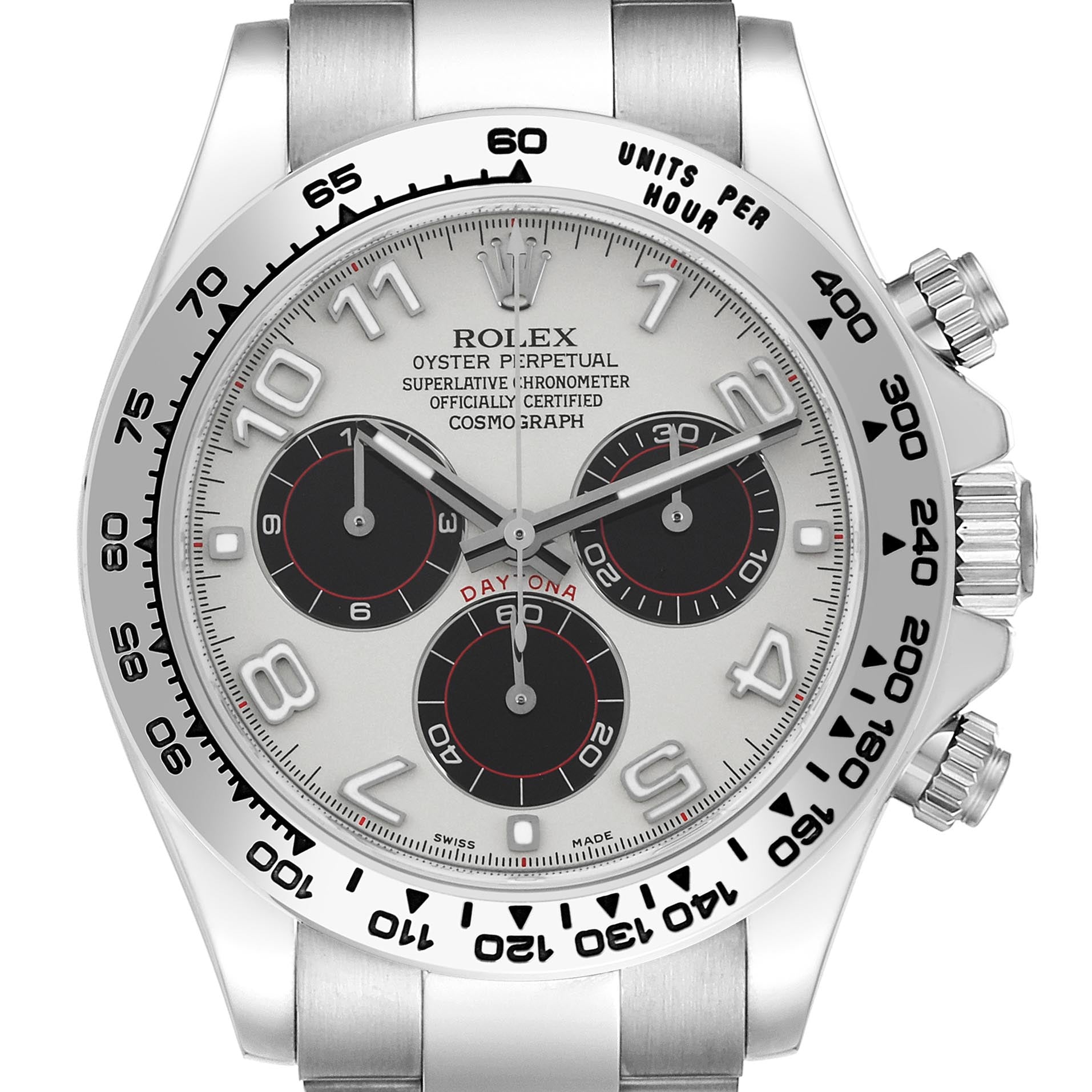 Rolex Daytona White Gold Silver Dial Mens Watch 116509 Box Card + ADD ONE LINK IN THE BOX
