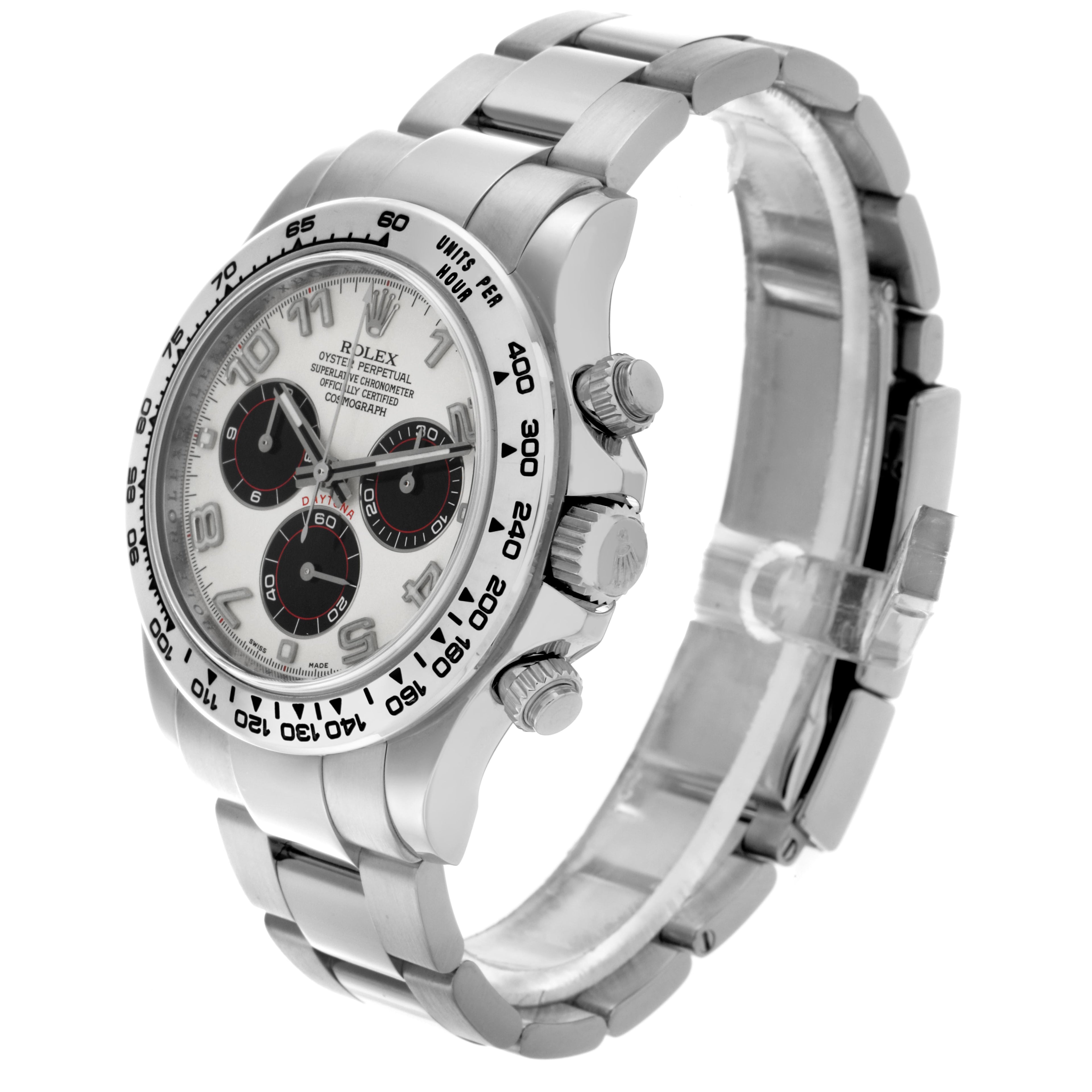 Rolex Daytona White Gold Silver Dial Mens Watch 116509 Box Card + ADD ONE LINK IN THE BOX