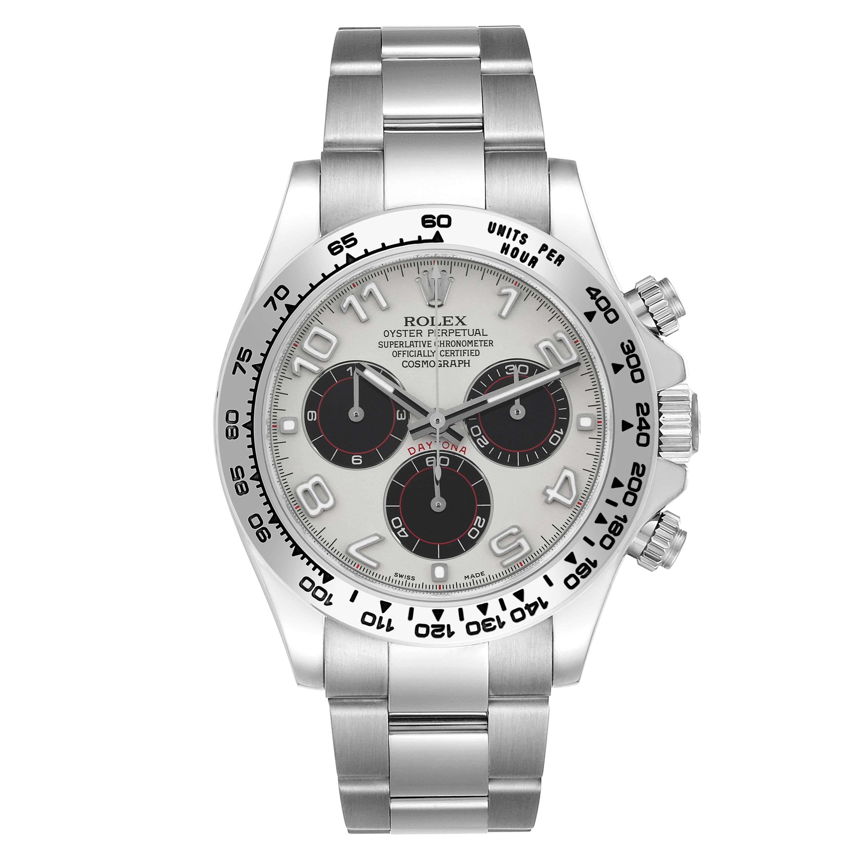 Rolex Daytona White Gold Silver Dial Mens Watch 116509 Box Card + ADD ONE LINK IN THE BOX