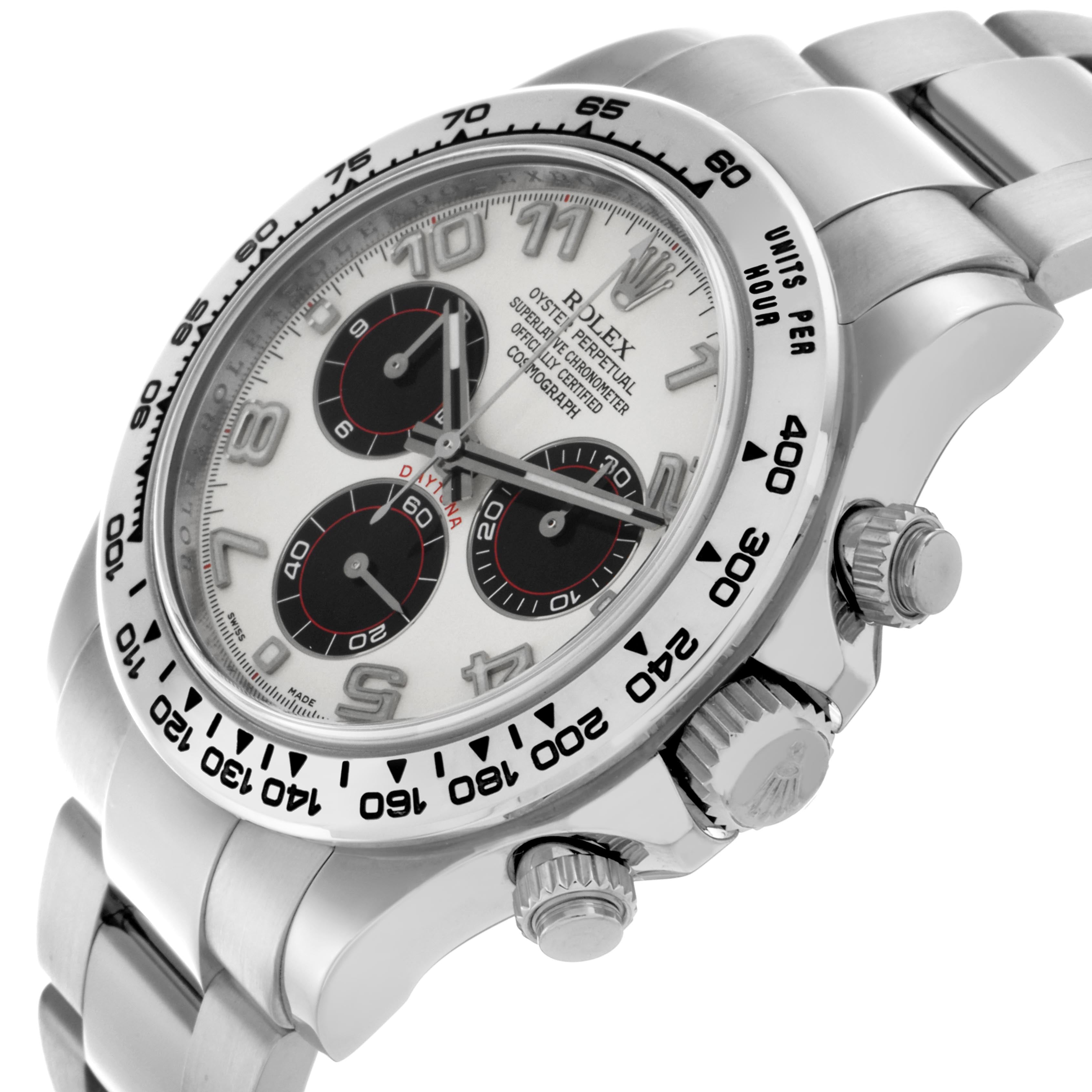 Rolex Daytona White Gold Silver Dial Mens Watch 116509 Box Card + ADD ONE LINK IN THE BOX