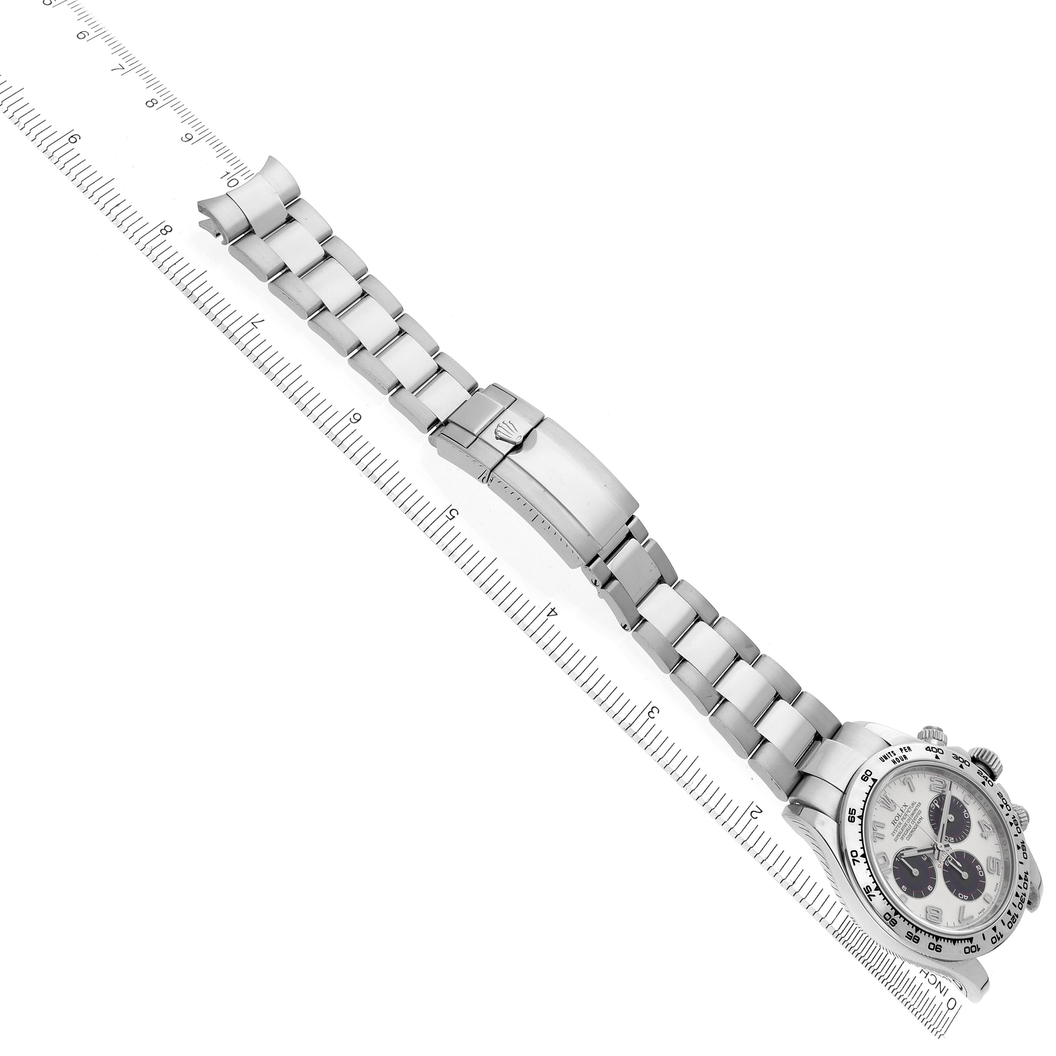 Rolex Daytona White Gold Silver Dial Mens Watch 116509 Box Card + ADD ONE LINK IN THE BOX