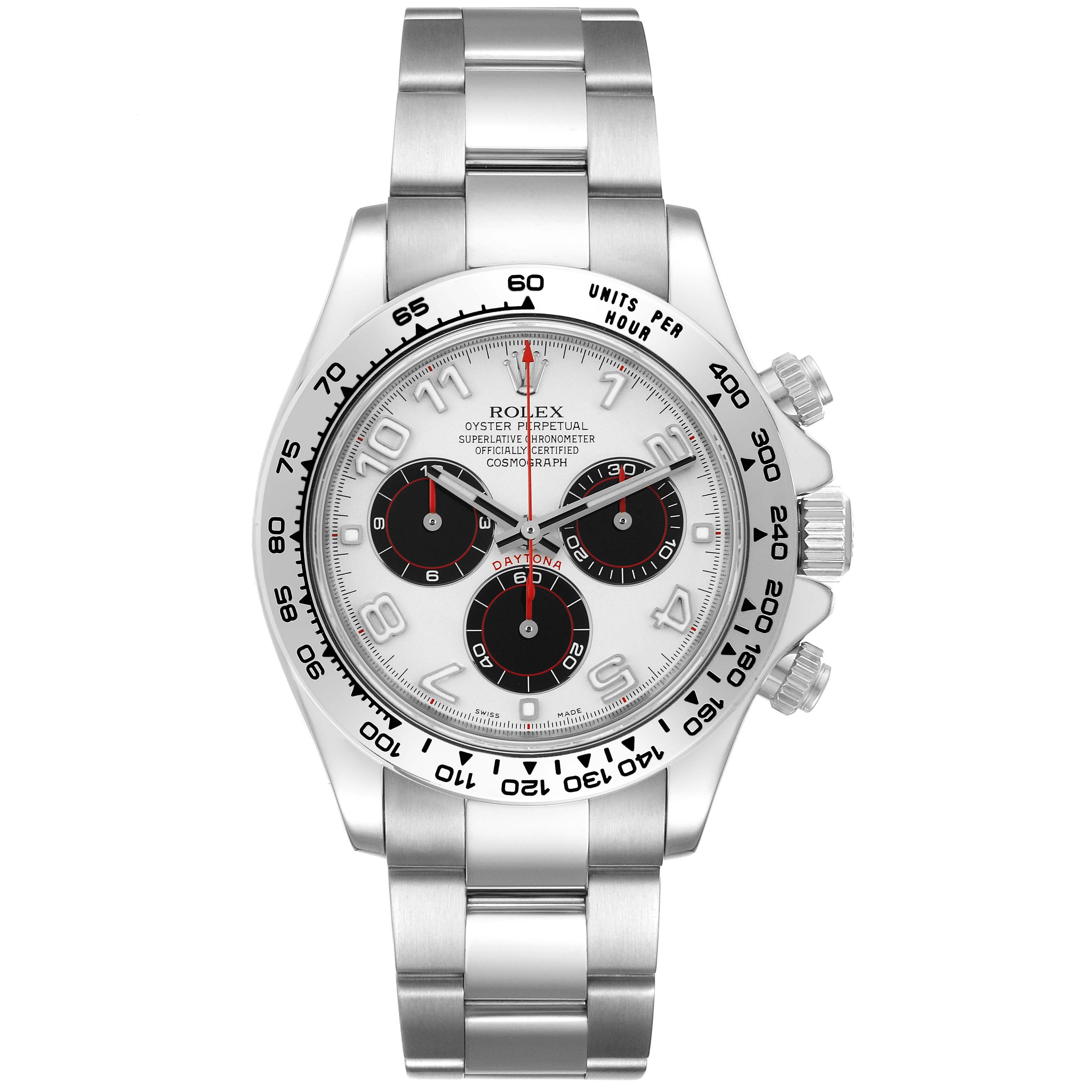Rolex Daytona White Gold Silver Racing Dial Mens Watch 116509