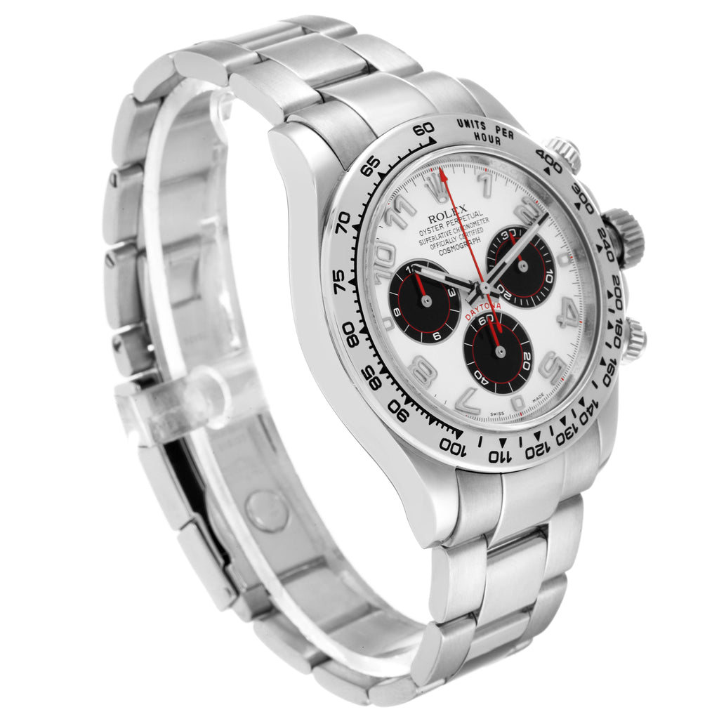 Rolex Daytona White Gold Silver Racing Dial Mens Watch 116509