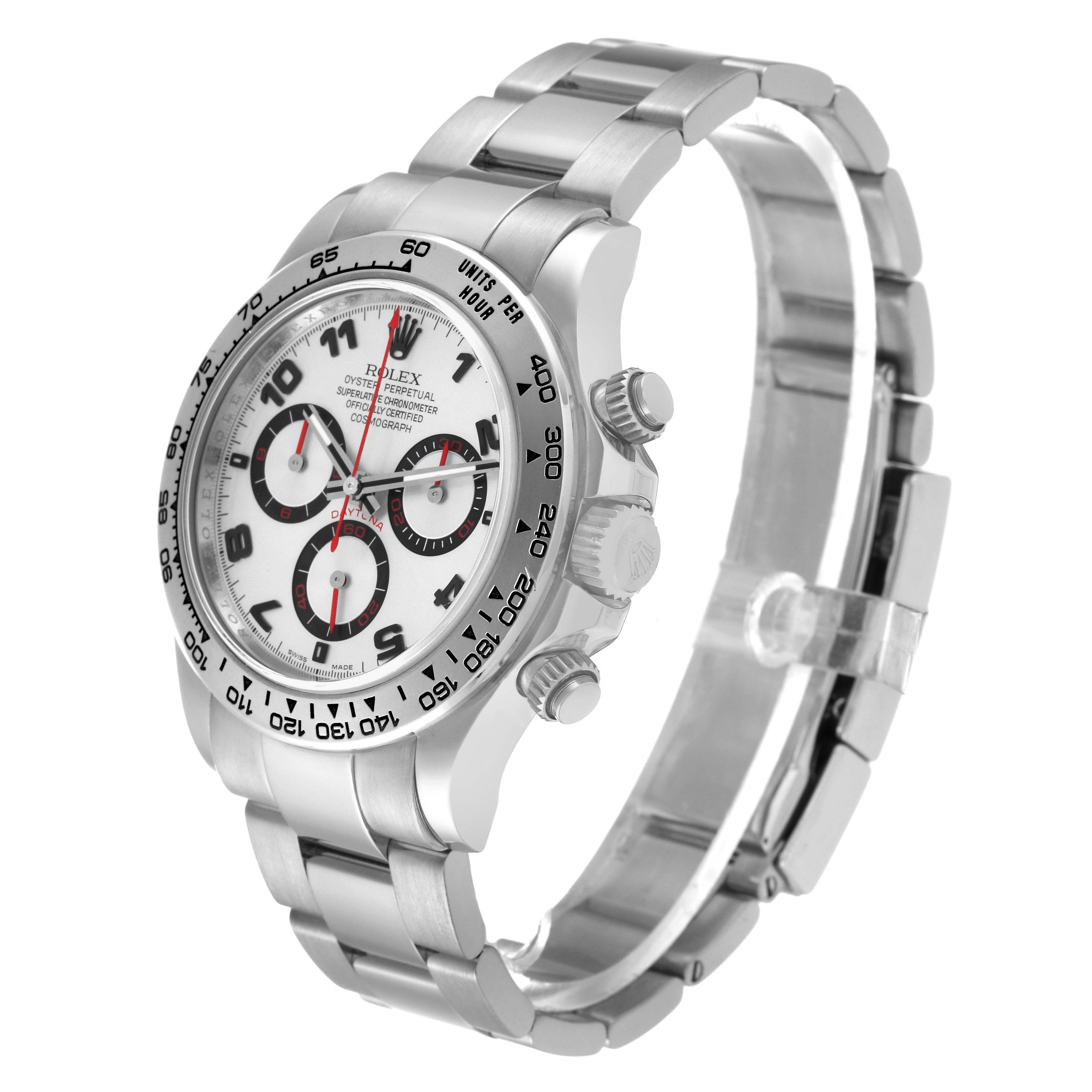 Rolex Daytona White Gold Silver Racing Dial Mens Watch 116509 Box Card