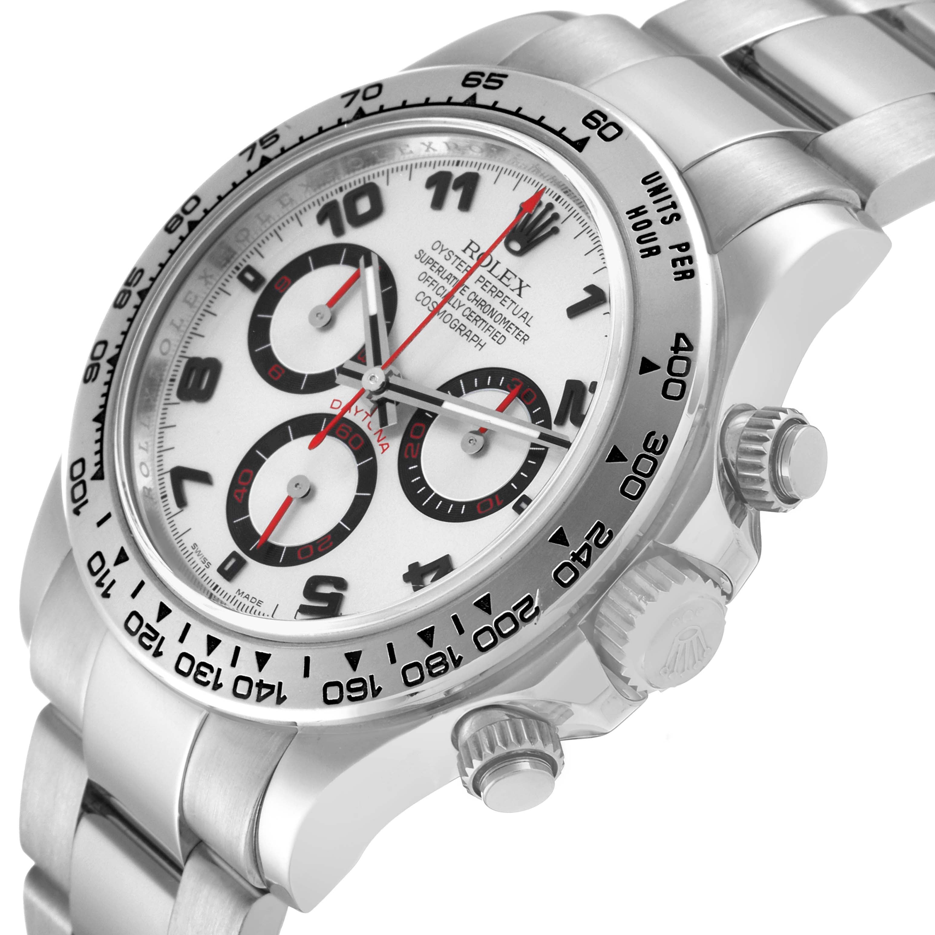 Rolex Daytona White Gold Silver Racing Dial Mens Watch 116509 Box Card