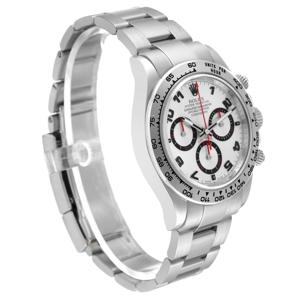 Rolex Daytona White Gold Silver Racing Dial Mens Watch 116509 Box Card