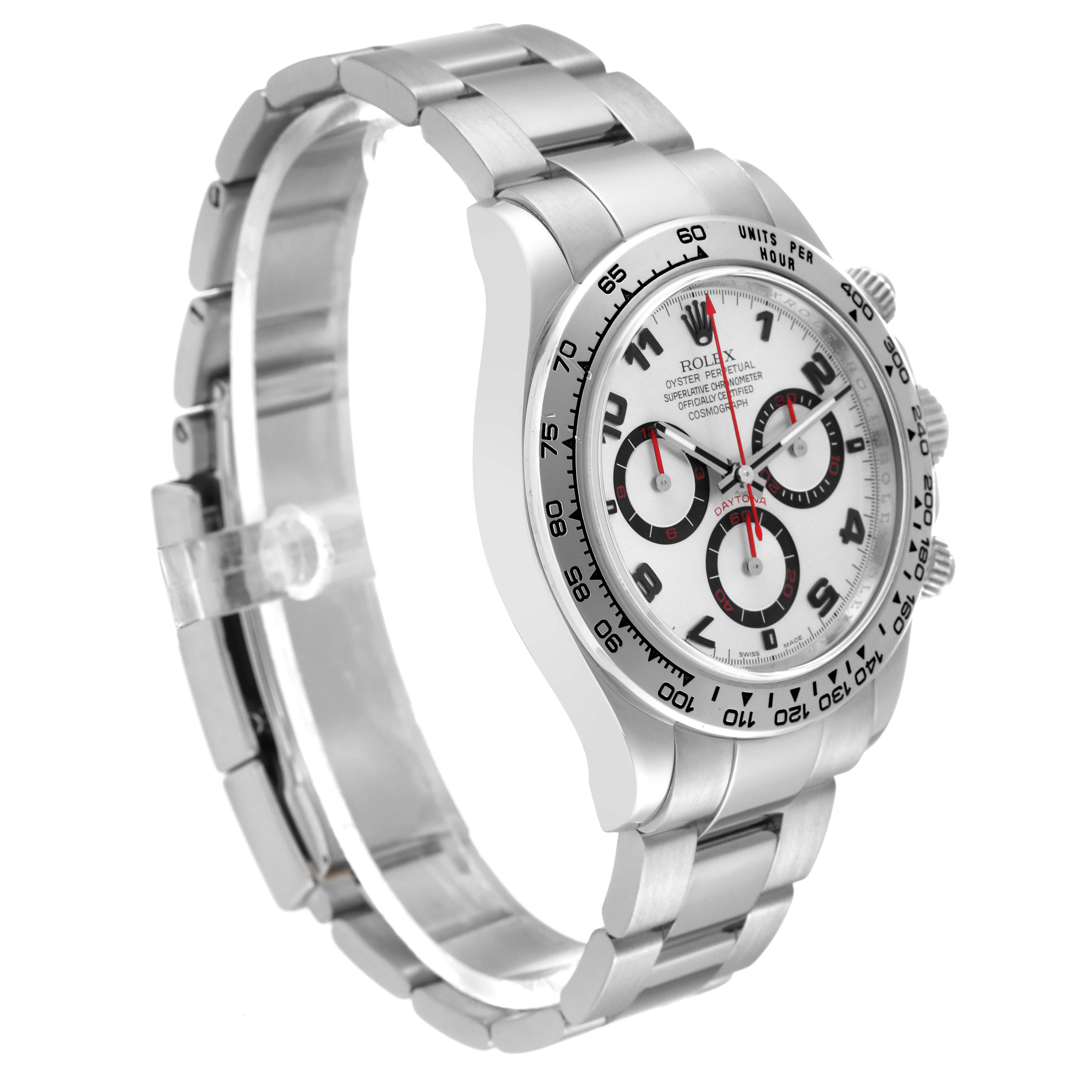 Rolex Daytona White Gold Silver Racing Dial Mens Watch 116509 Box Card