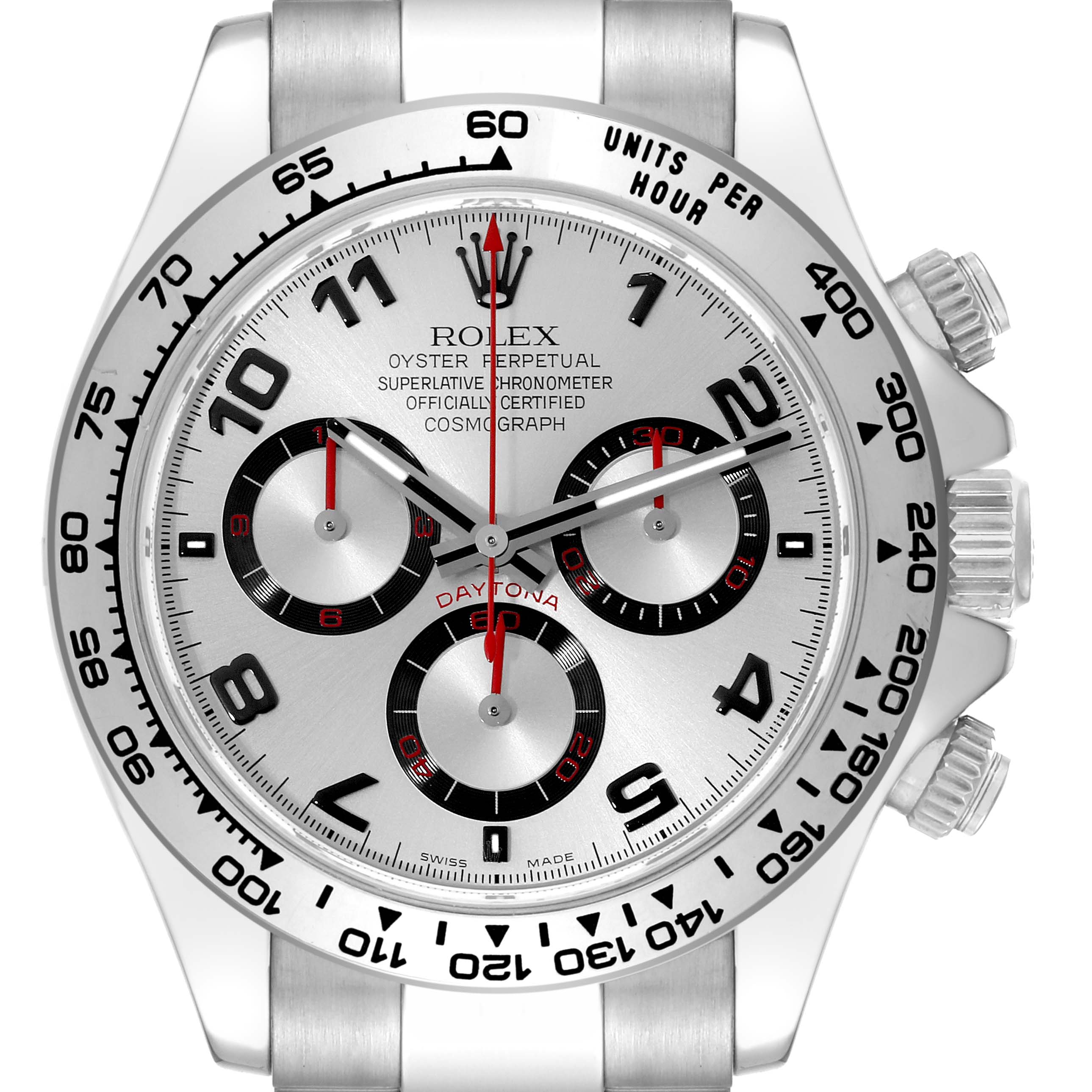 Rolex Daytona White Gold Silver Racing Dial Mens Watch 116509 Box Card