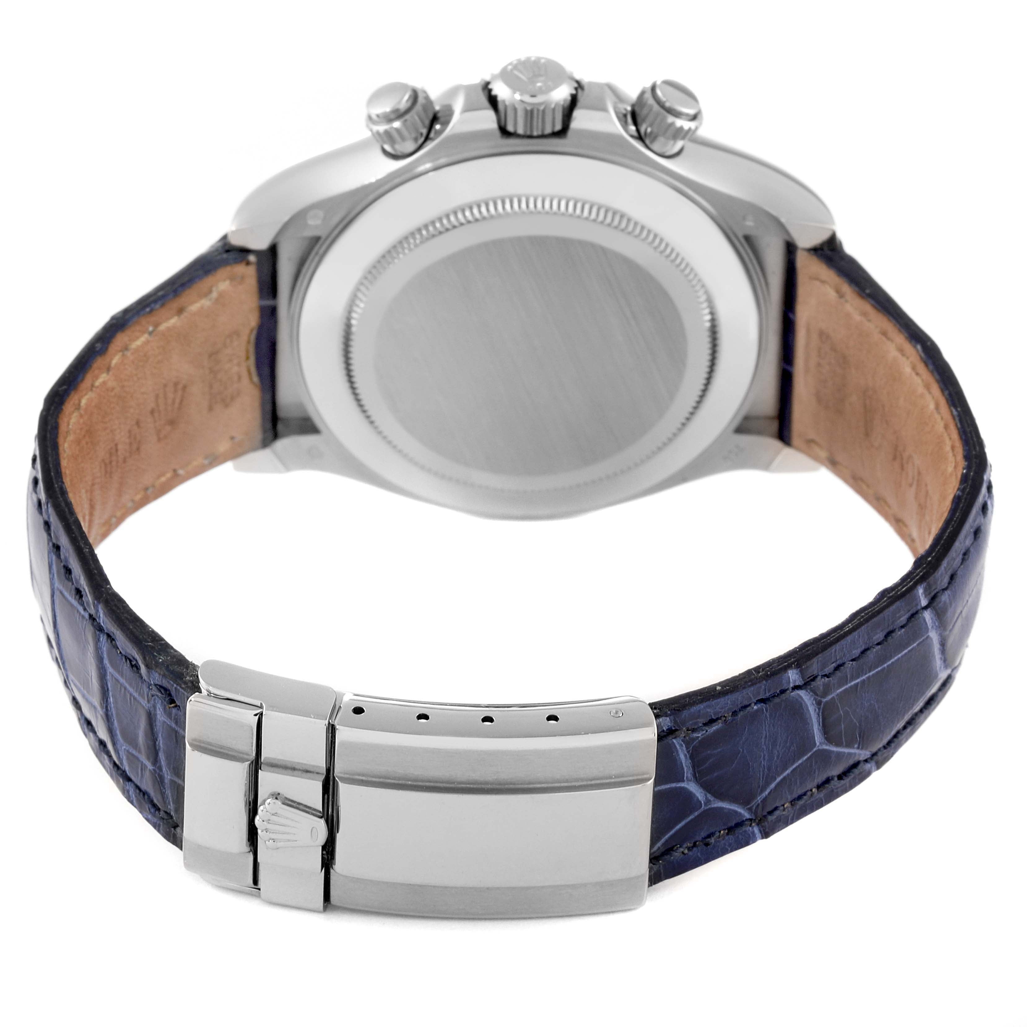 Rolex Daytona White Gold Sodalite Stone Diamond Mens Watch 116519 Box Card
