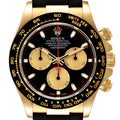 Rolex Daytona Yellow Gold Black Dial Ceramic Bezel Watch 116518 Box Card