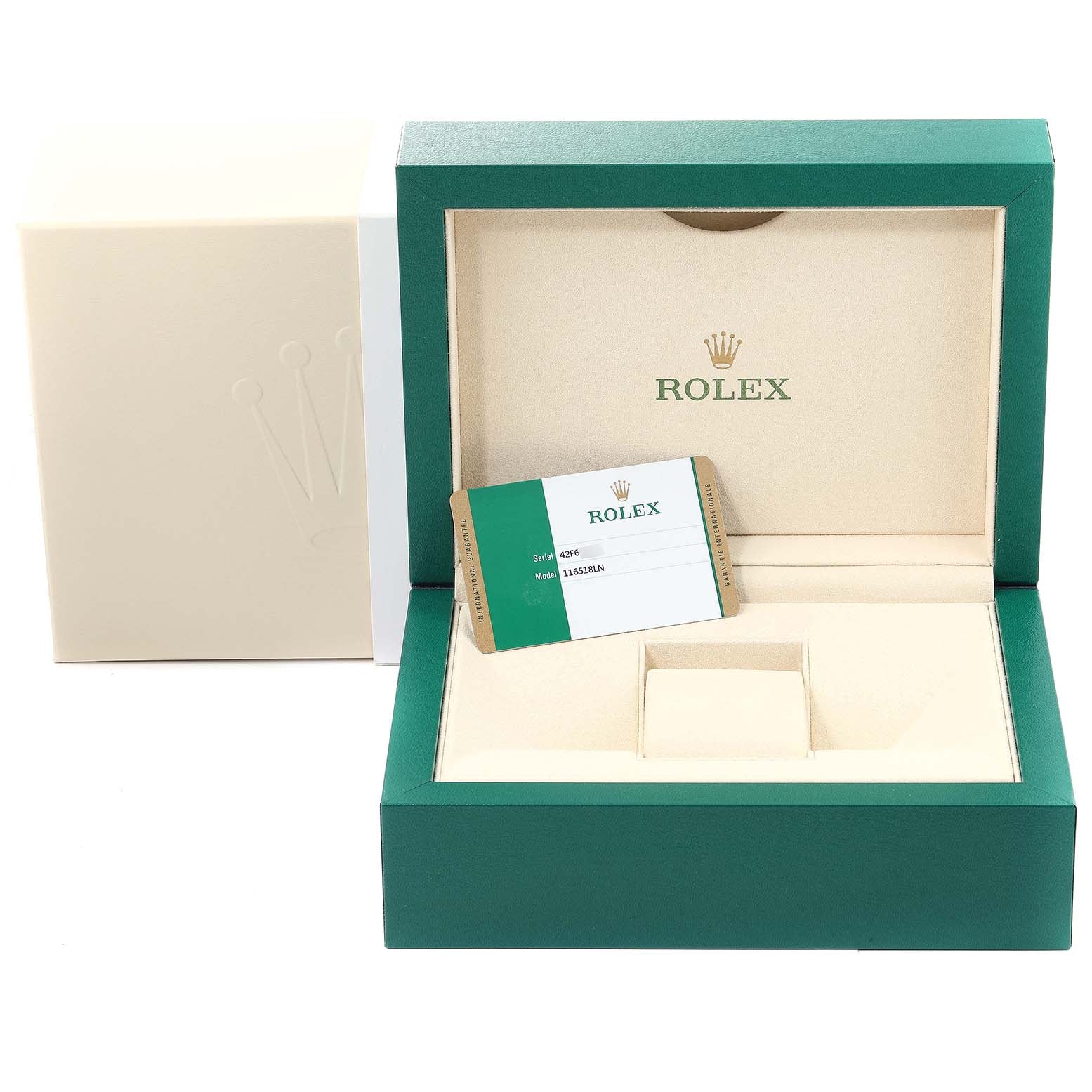 Rolex Daytona Yellow Gold Black Dial Ceramic Bezel Watch 116518 Box Card