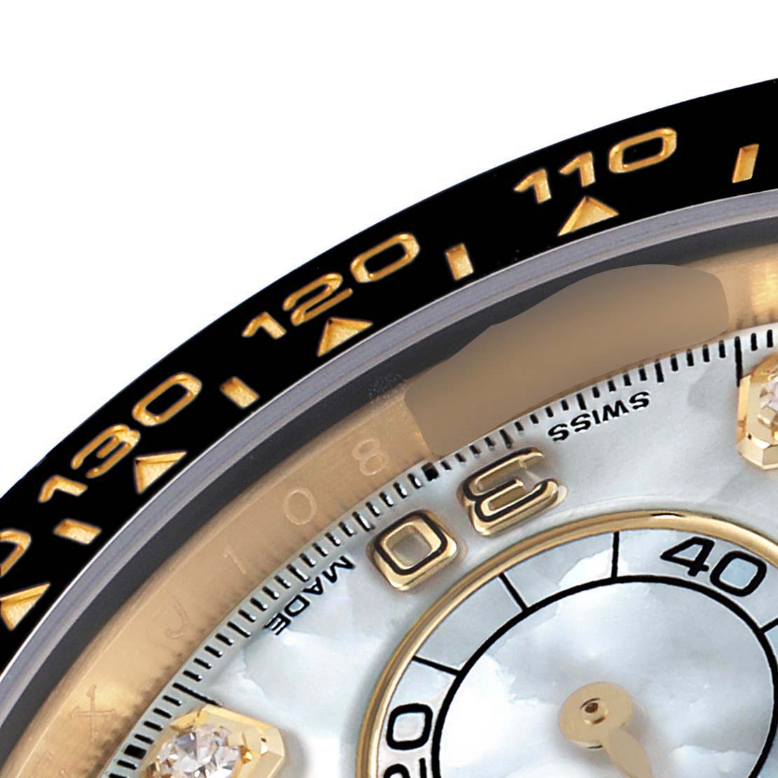 Rolex Daytona Yellow Gold Mother of Pearl Diamond Dial Mens Watch 116518 Unworn