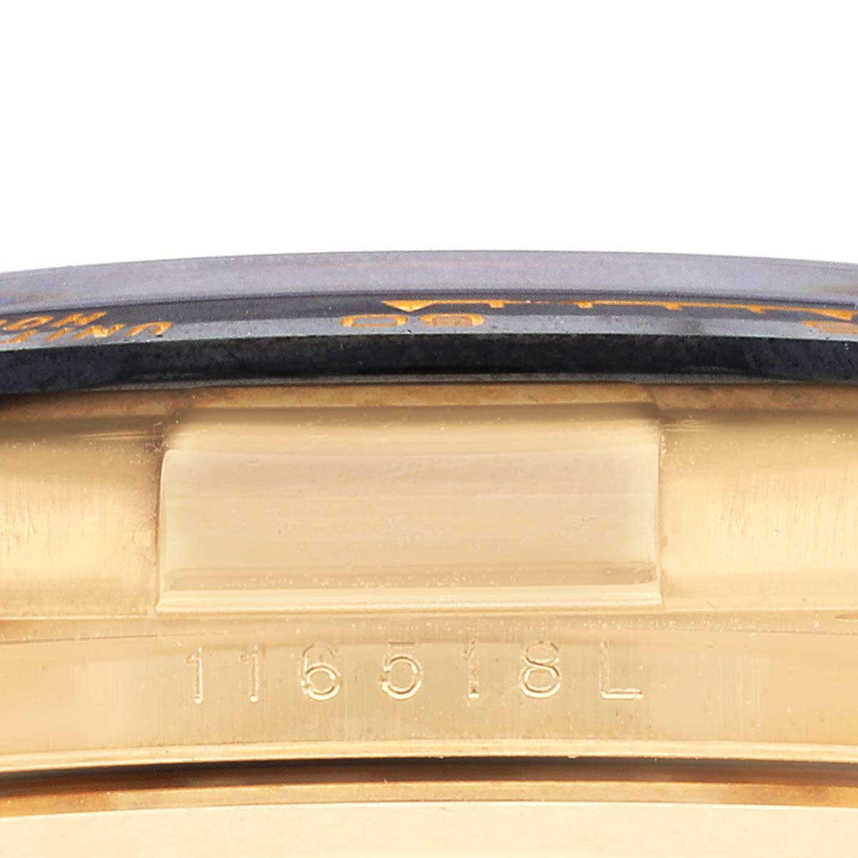 Rolex Daytona Yellow Gold Ceramic Bezel Rubber Strap Watch 116518