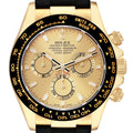 Rolex Daytona Yellow Gold Champagne Dial Ceramic Bezel Mens Watch 116518 Unworn