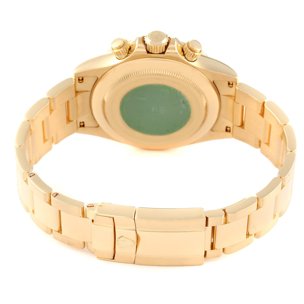 Rolex Daytona Yellow Gold Diamond Dial Mens Watch 116528 Box Papers