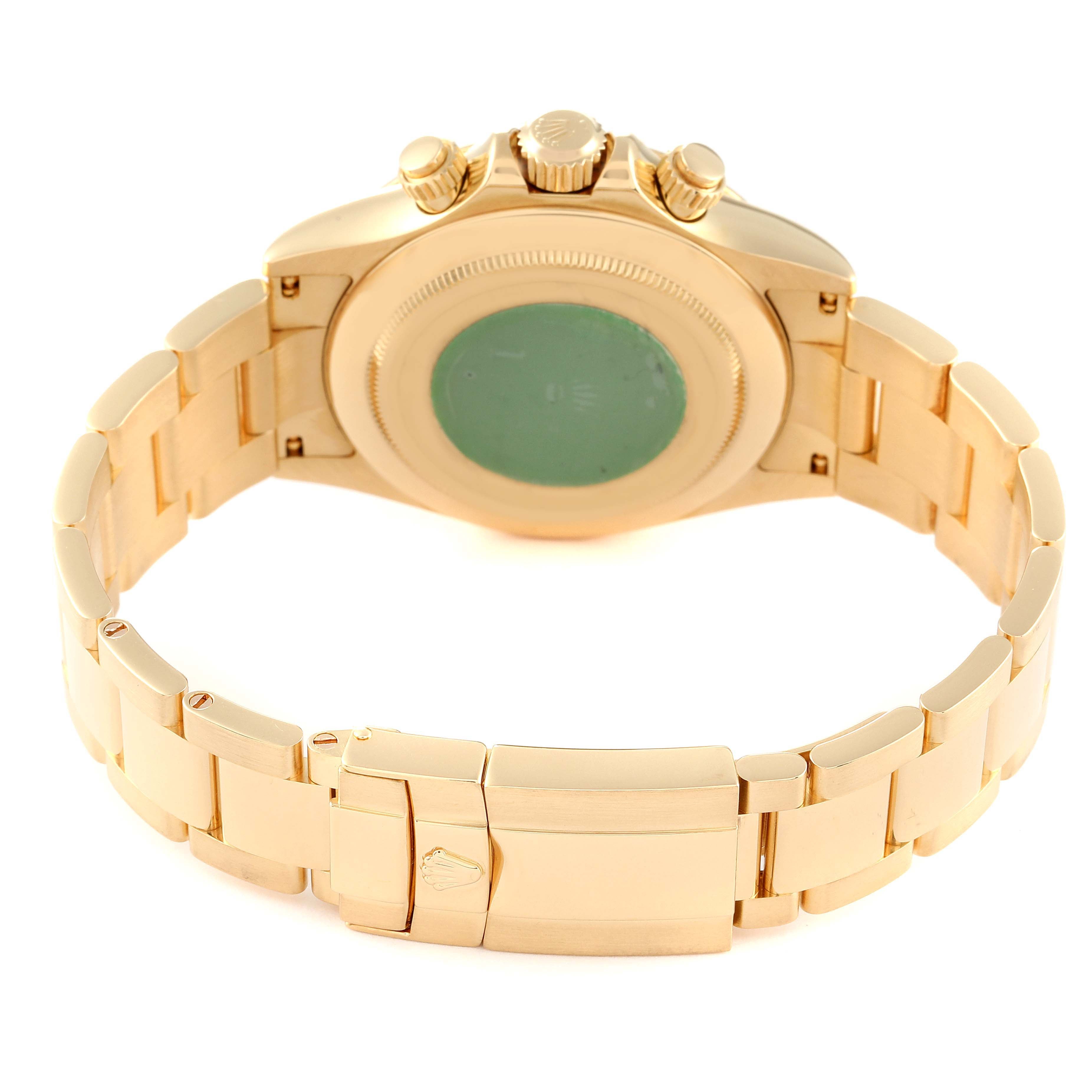 Rolex Daytona Yellow Gold Diamond Dial Mens Watch 116528 Box Papers