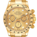 Rolex Daytona Yellow Gold Diamond Dial Mens Watch 116528 Box Papers