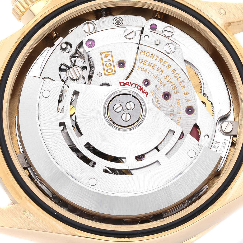 Rolex Daytona Yellow Gold Diamond Dial Mens Watch 116528 Box Papers