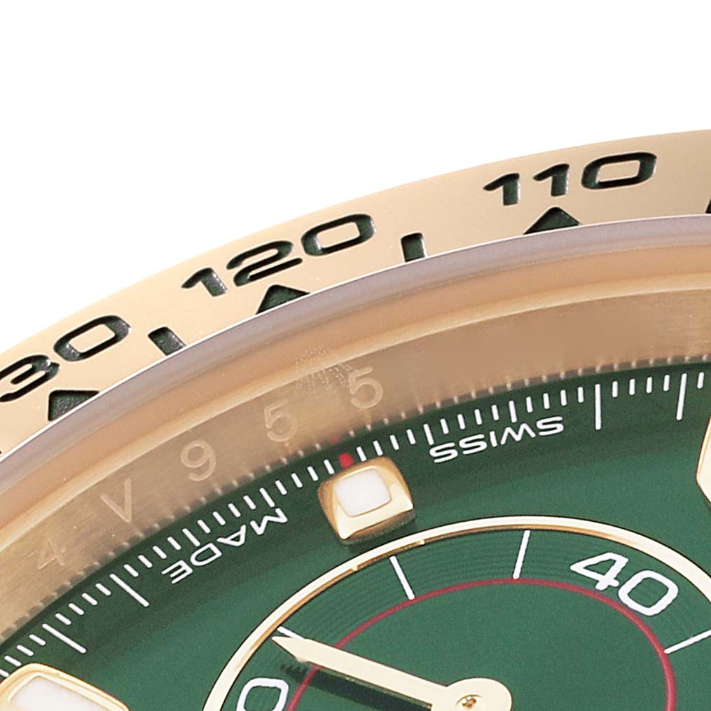 Rolex Daytona Yellow Gold Green Dial Mens Watch 116508 Unworn
