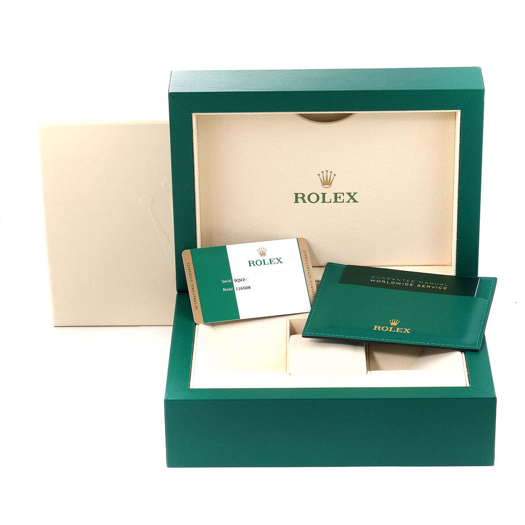 Rolex Daytona Yellow Gold MOP Diamond Dial Mens Watch 116508 Box Card