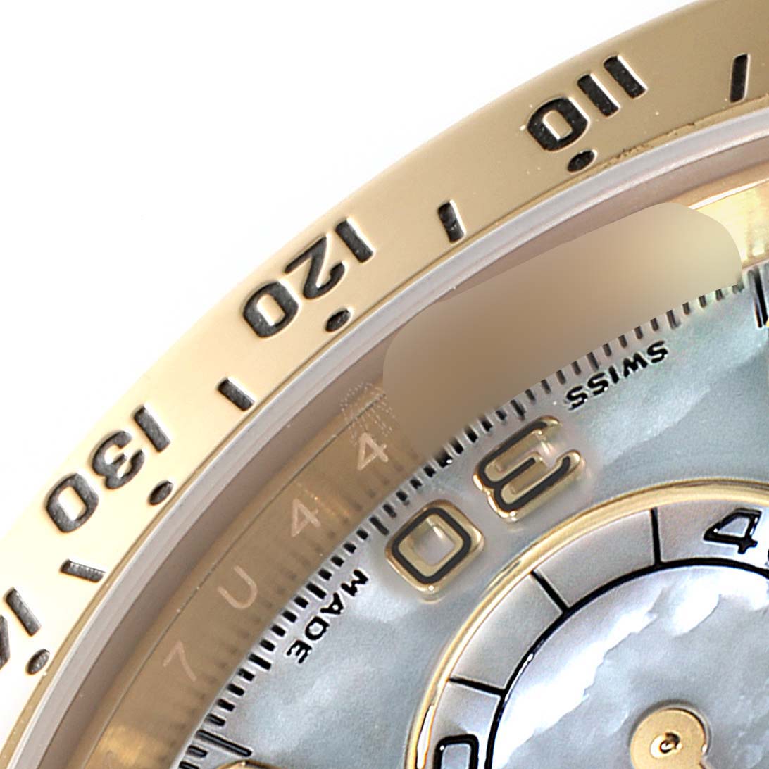 Rolex Daytona Yellow Gold MOP Diamond Dial Mens Watch 116528 Box Card