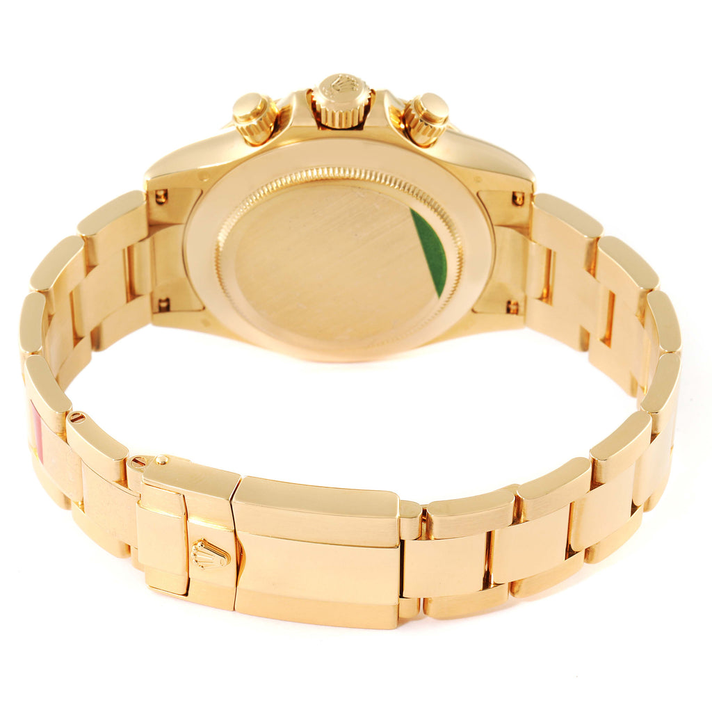 Rolex Daytona Yellow Gold Mother of Pearl Diamond Dial Mens Watch 116528 Box Card