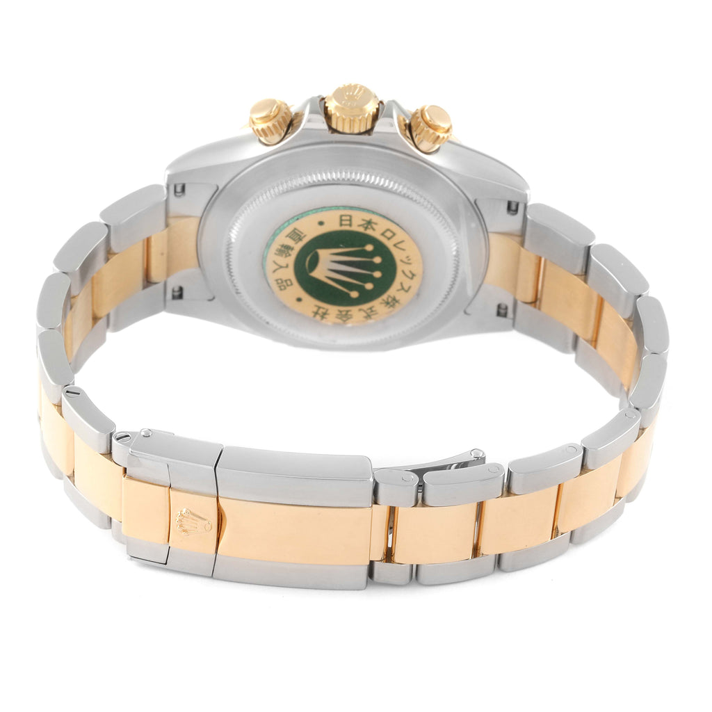 Rolex Daytona Yellow Gold Steel Champagne Diamond Dial Watch 116523 Box Papers