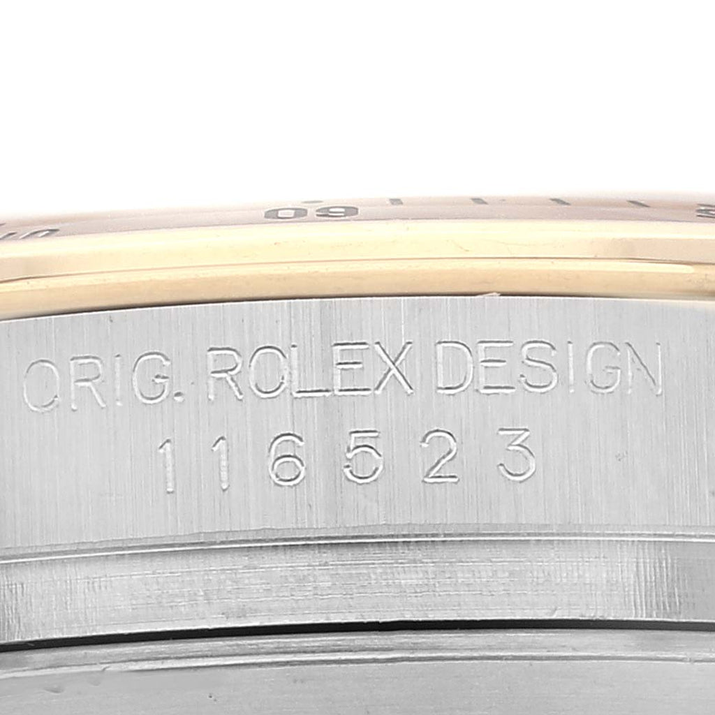Rolex Daytona Yellow Gold Steel Champagne Diamond Dial Watch 116523 Box Papers