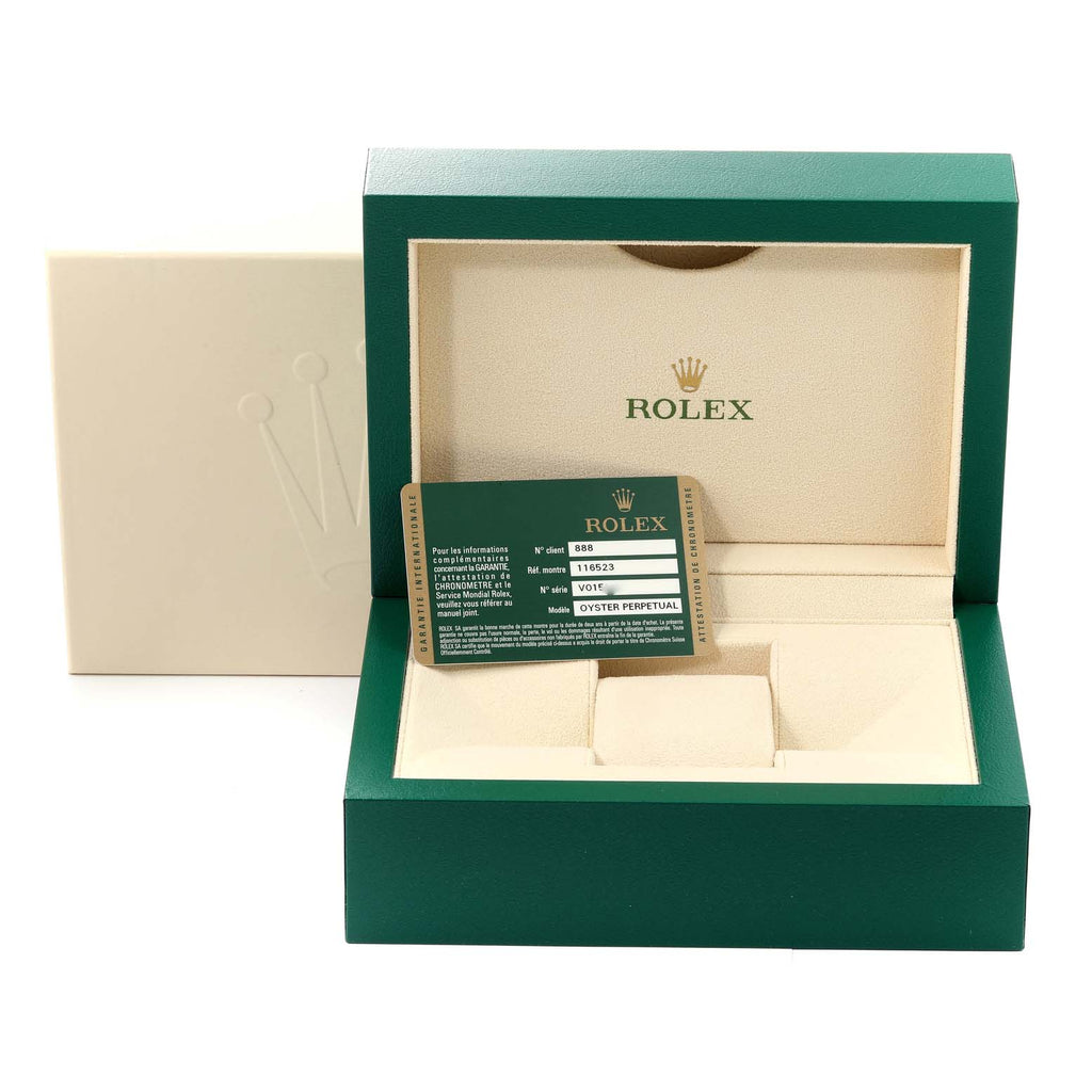 Rolex Daytona Yellow Gold Steel MOP Diamond Watch 116523 Box Card
