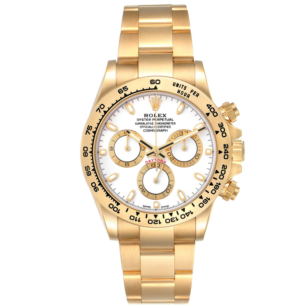 Rolex Daytona Yellow Gold White Dial Mens Watch 116508 Unworn