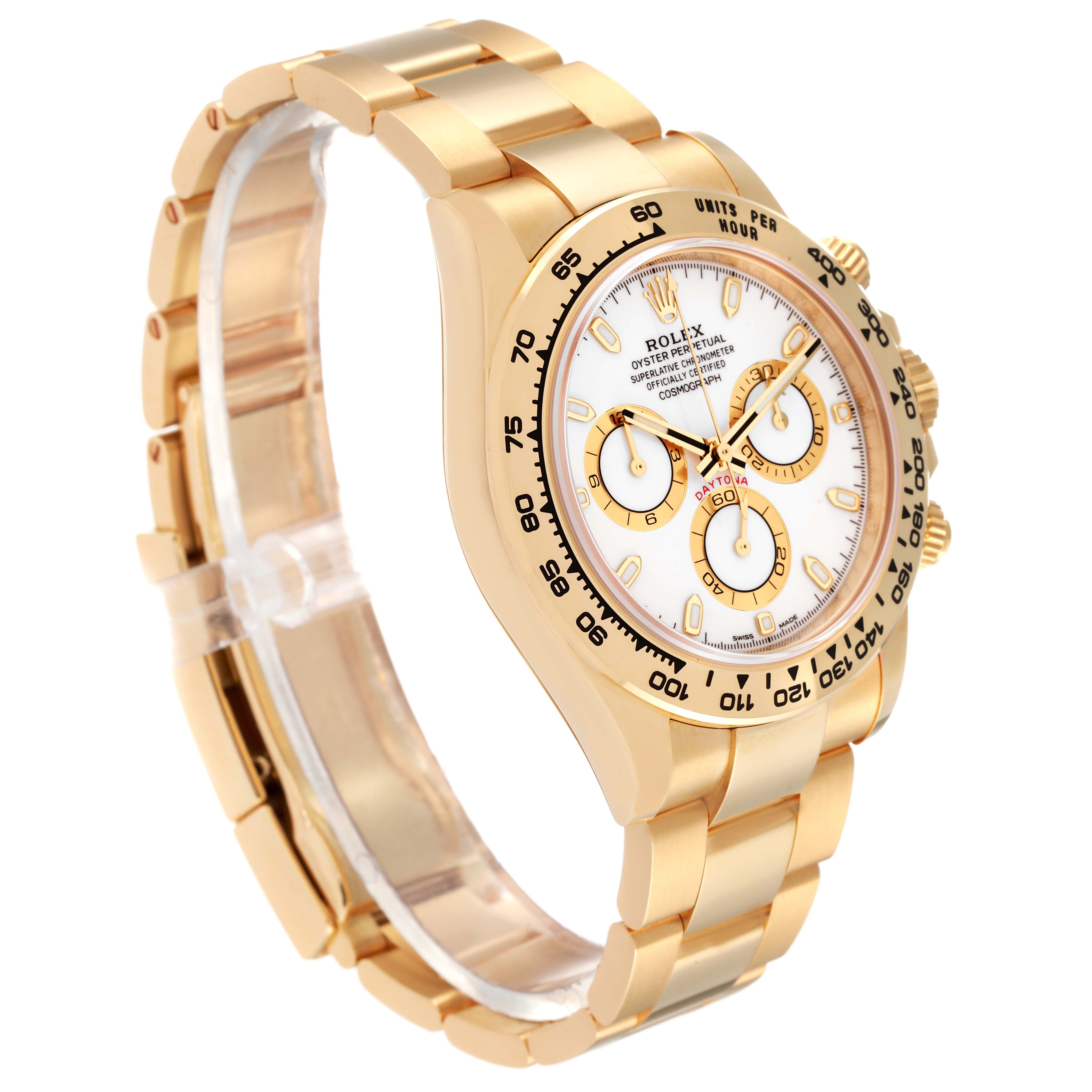 Rolex Daytona Yellow Gold White Dial Mens Watch 116508 Unworn