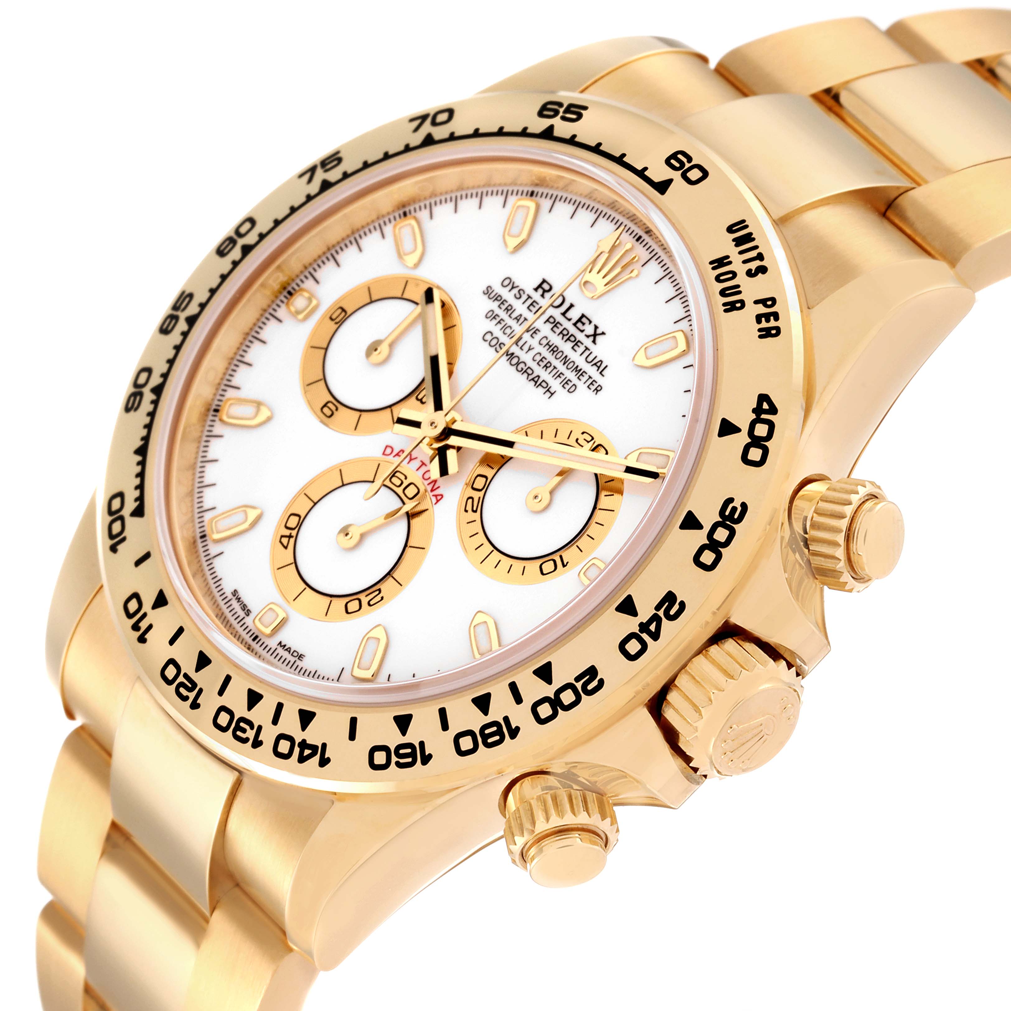 Rolex Daytona Yellow Gold White Dial Mens Watch 116508 Unworn