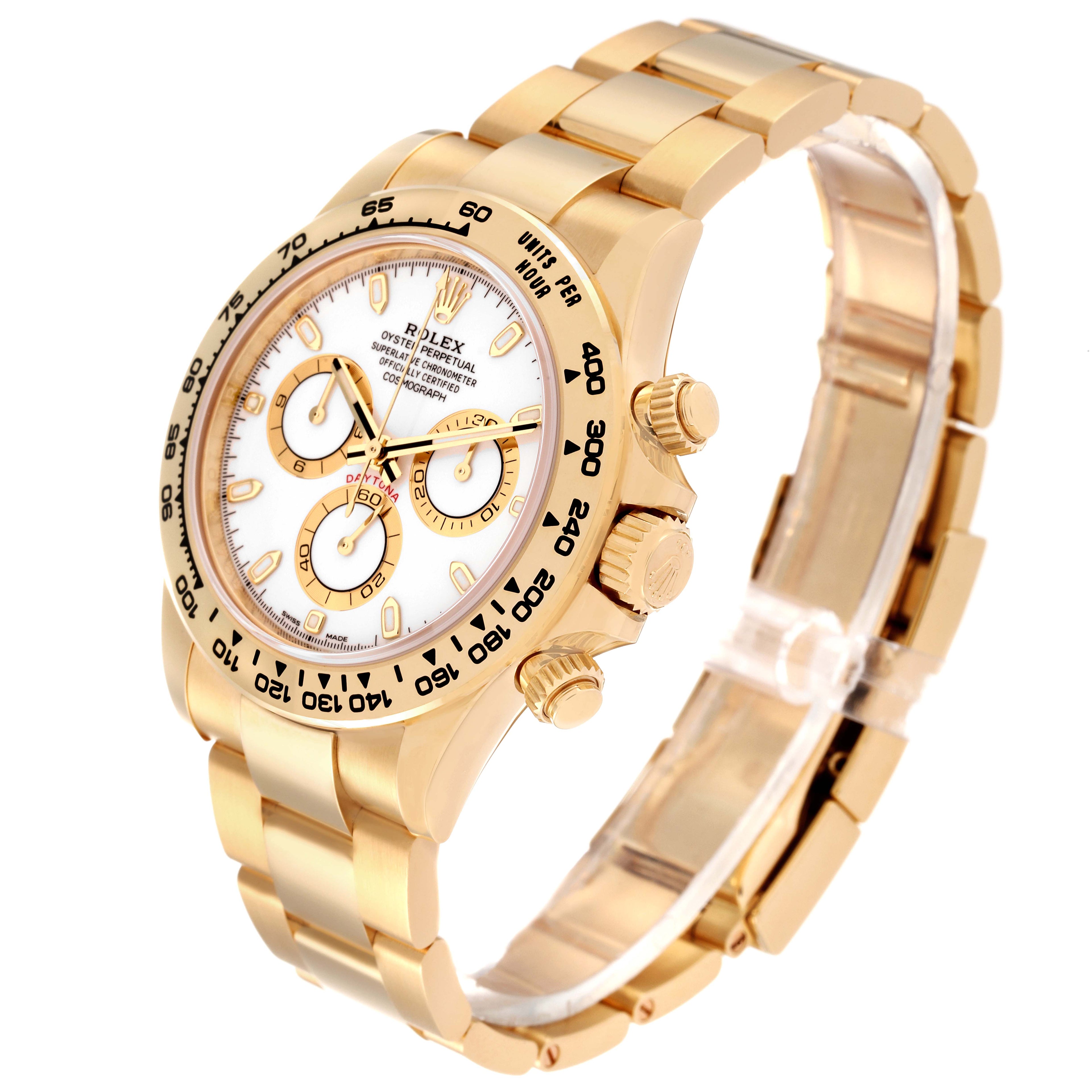 Rolex Daytona Yellow Gold White Dial Mens Watch 116508 Unworn