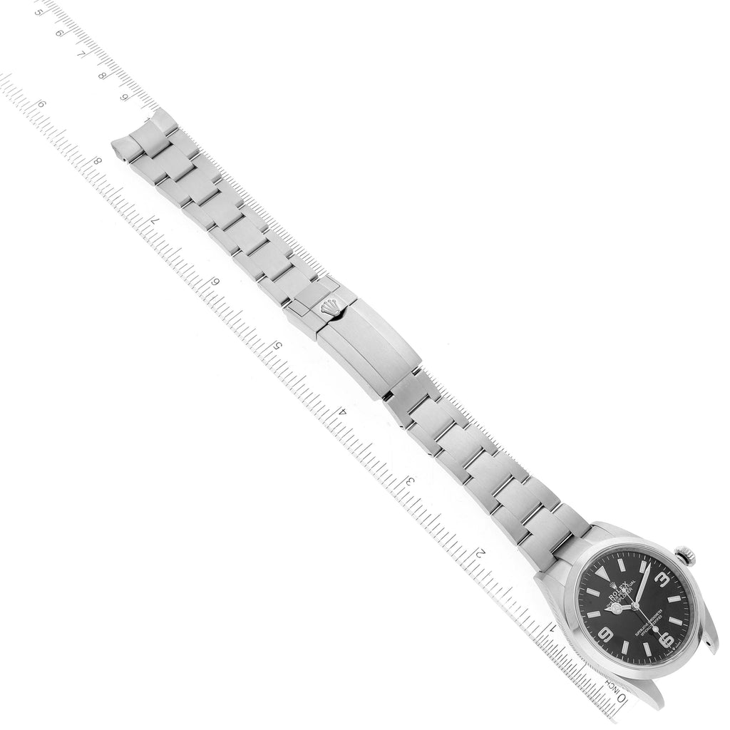 Rolex Explorer I 36mm Black Dial Stainless Steel Mens Watch 124270 Box Card