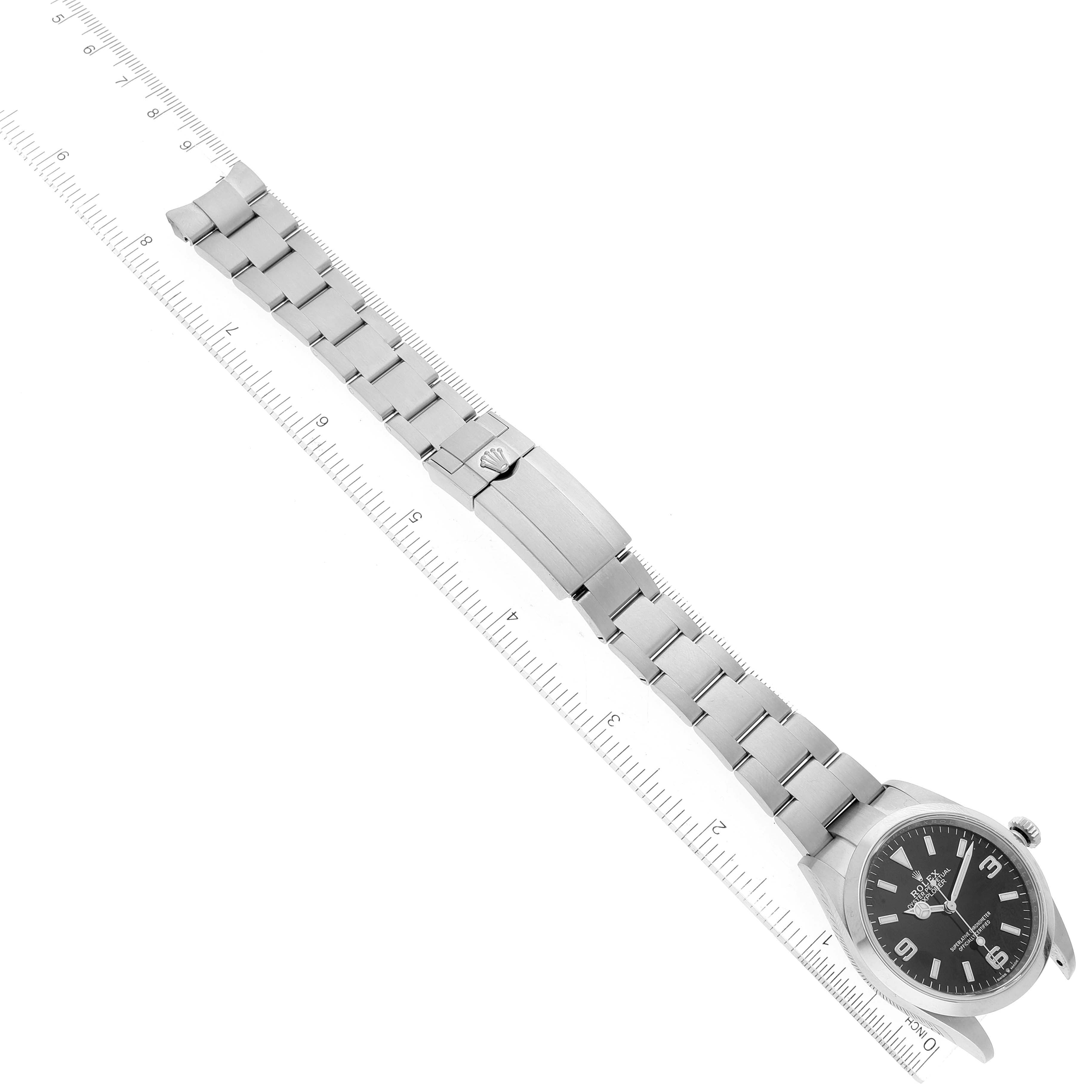 Rolex Explorer I 36mm Black Dial Stainless Steel Mens Watch 124270 Box Card