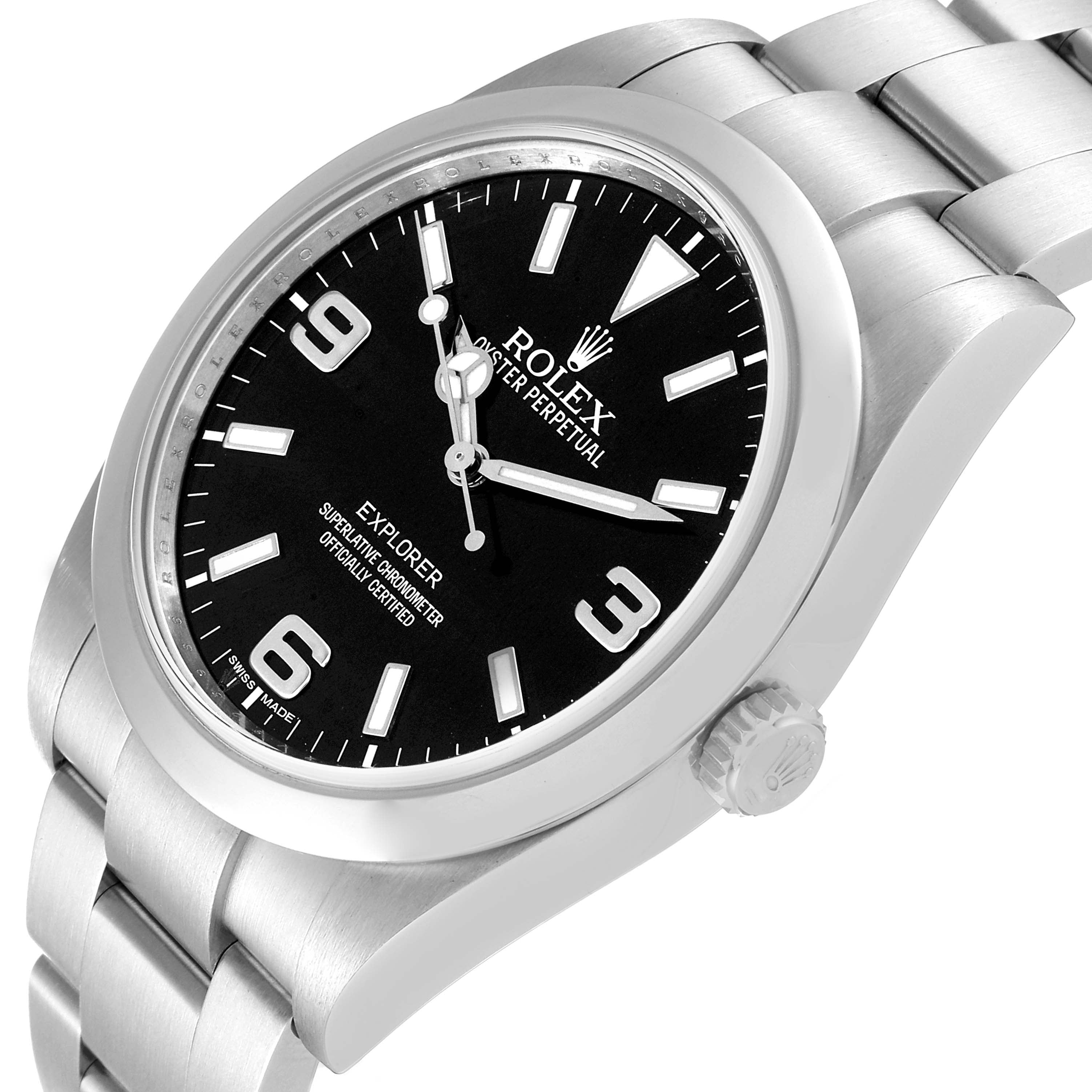Rolex Explorer I 39mm Black Dial Mens Watch 214270 Box Card