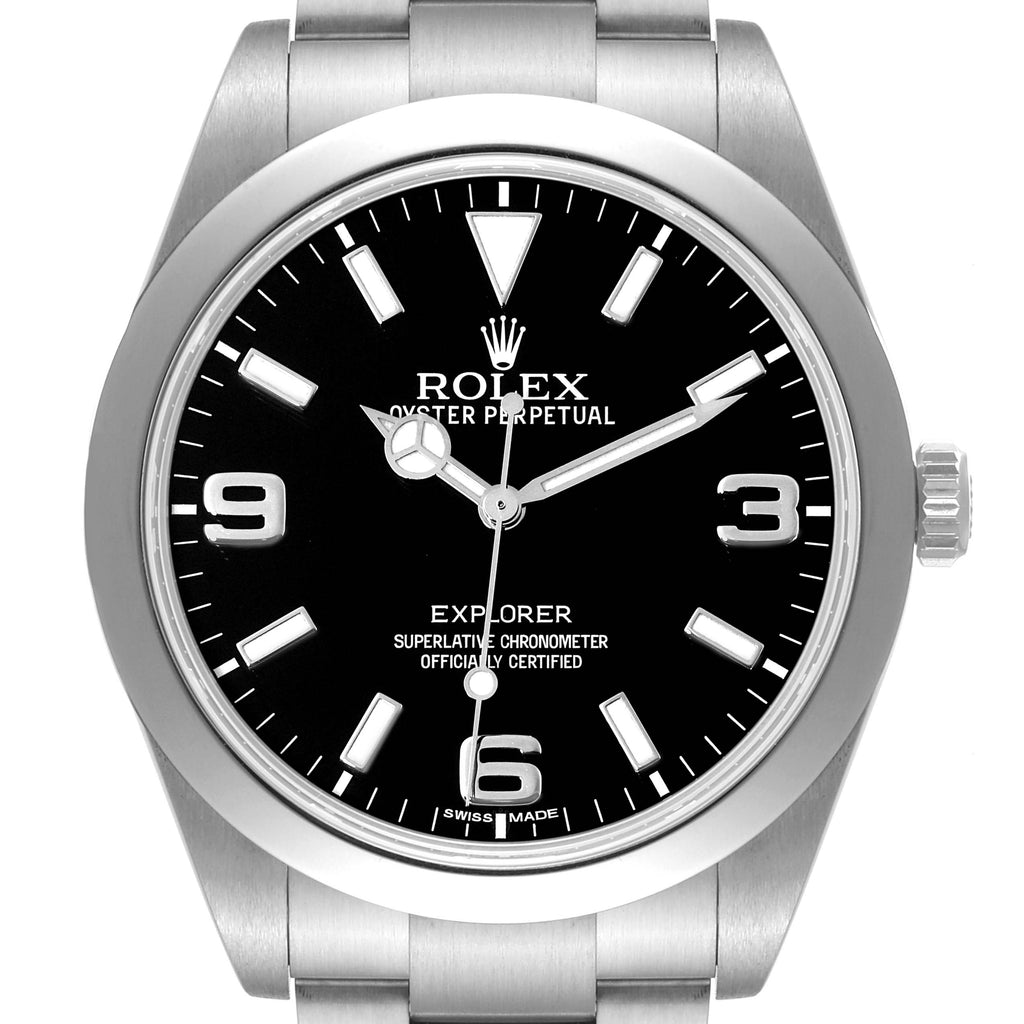 Rolex Explorer I 39mm Black Dial Mens Watch 214270 Box Card