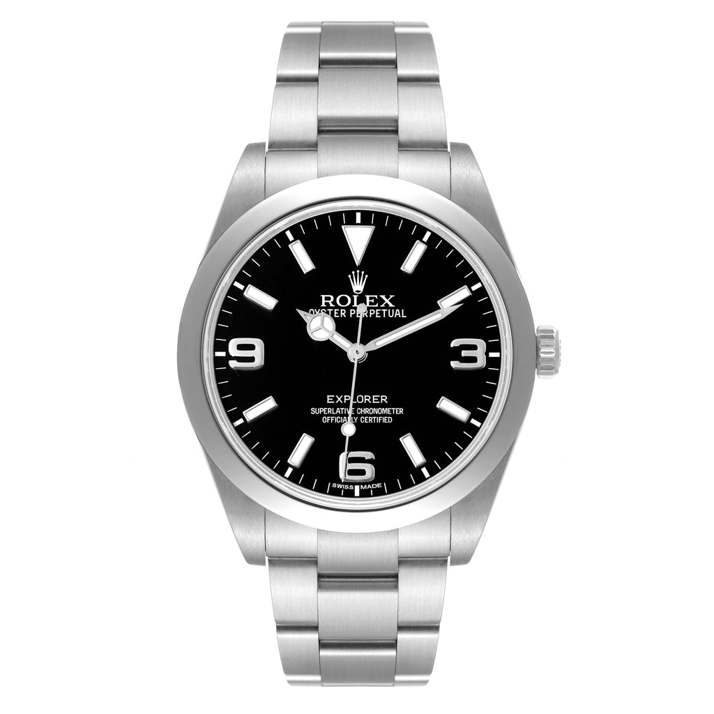Rolex Explorer I 39mm Black Dial Mens Watch 214270 Box Card