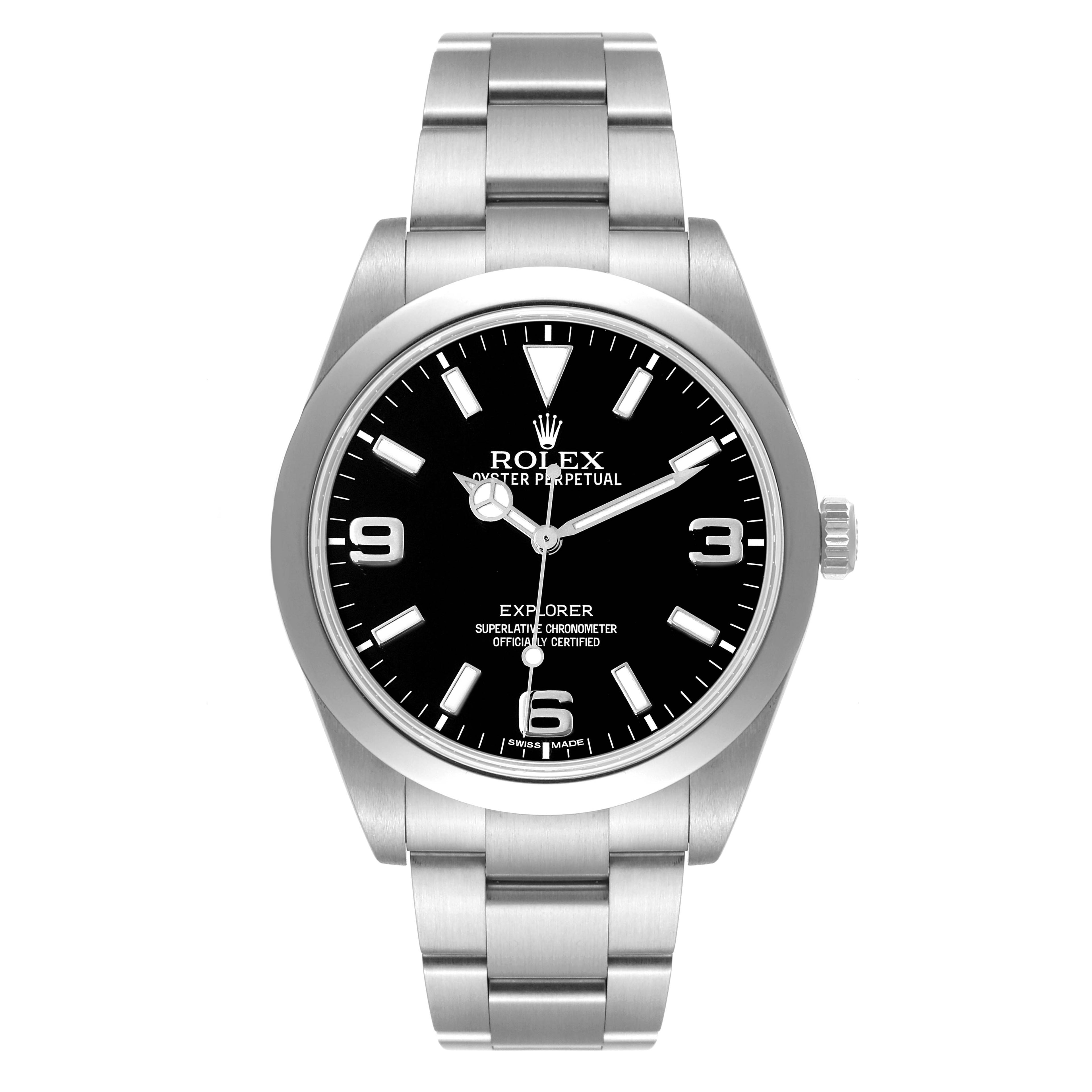 Rolex Explorer I 39mm Black Dial Mens Watch 214270 Box Card