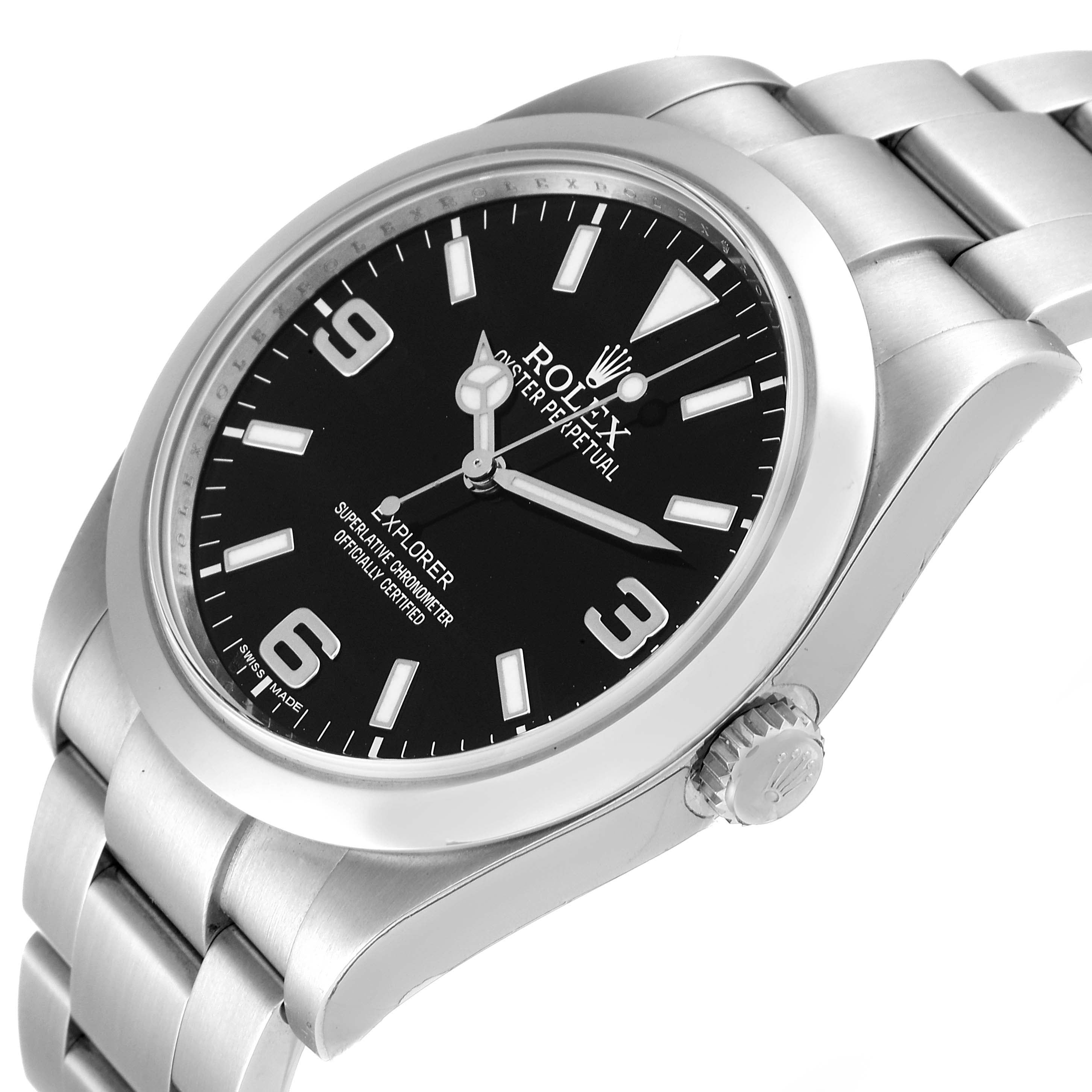 Rolex Explorer I 39mm Black Dial Steel Mens Watch 214270 Unworn NOS