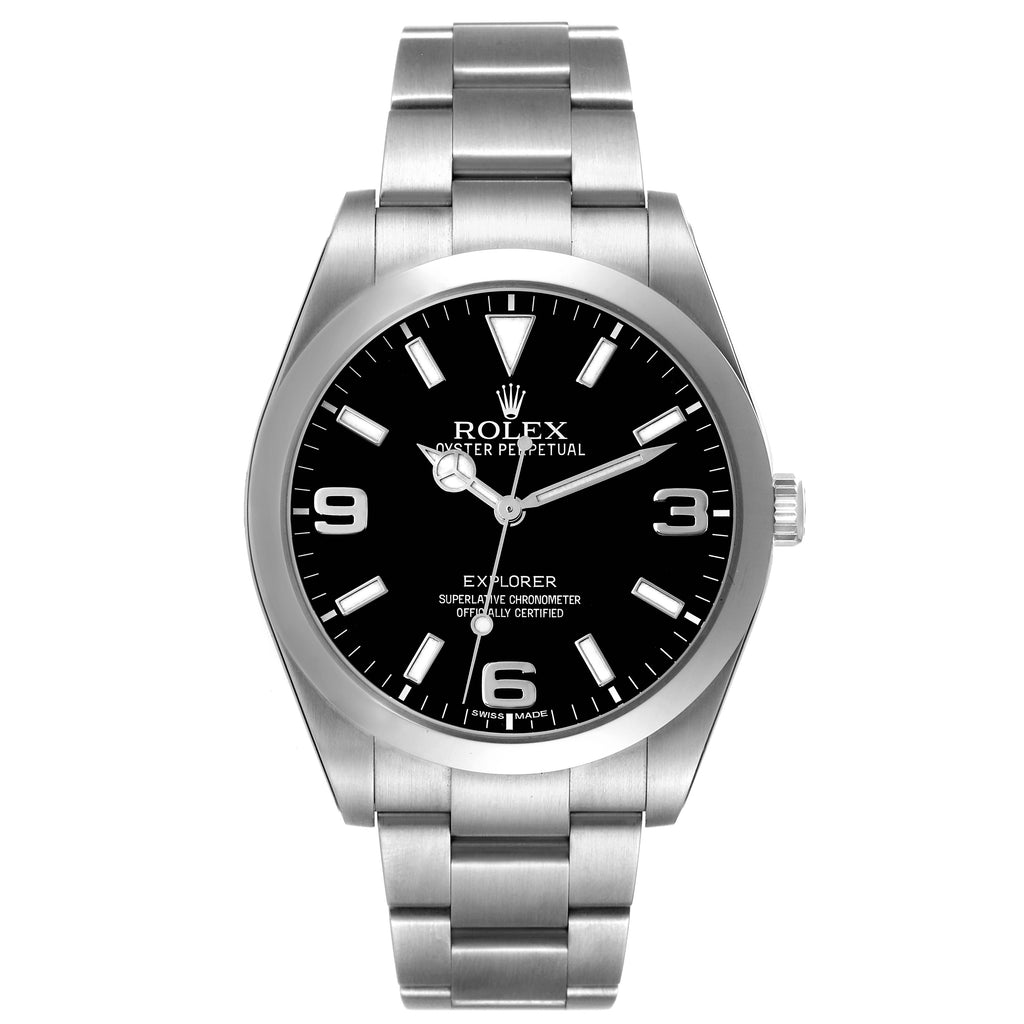 Rolex Explorer I 39mm Black Dial Steel Mens Watch 214270 Unworn NOS