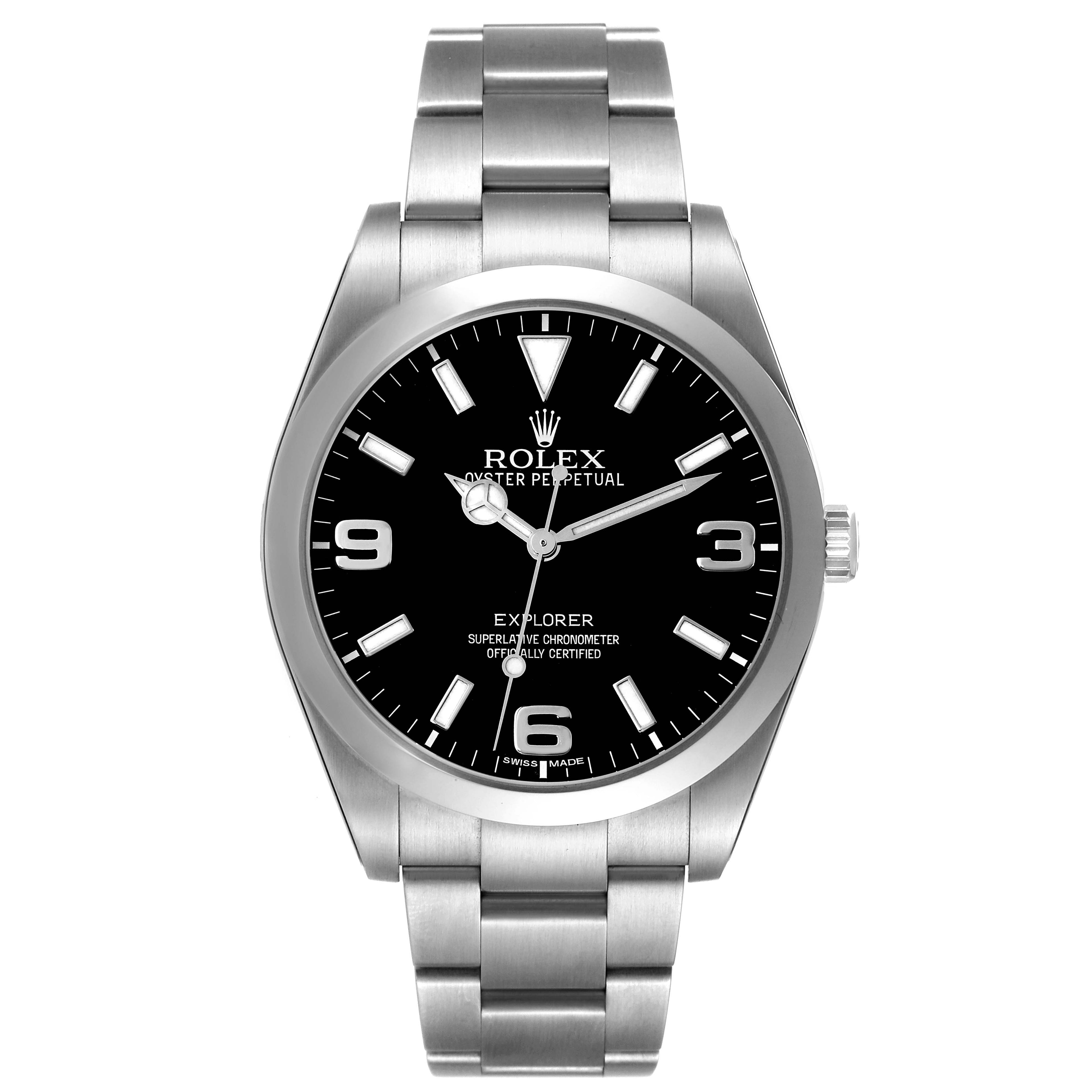Rolex Explorer I 39mm Black Dial Steel Mens Watch 214270 Unworn NOS