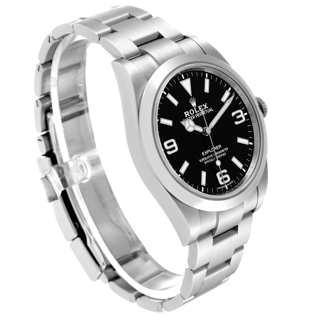 Rolex Explorer I 39mm Luminescent Arabic Numerals Mens Watch 214270 Box Card