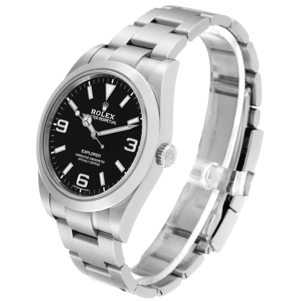 Rolex Explorer I 39mm Luminescent Arabic Numerals Mens Watch 214270 Box Card