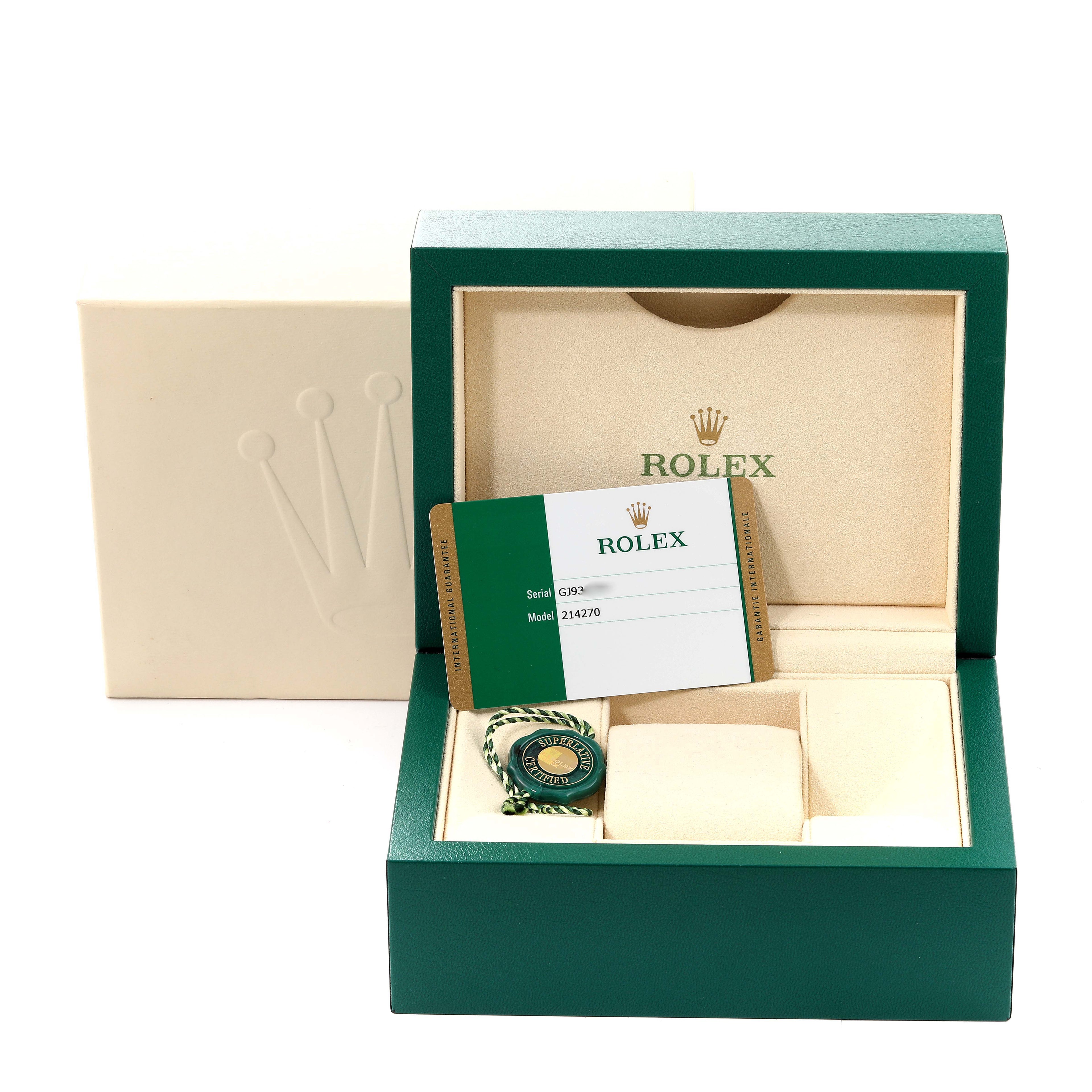 Rolex Explorer I 39mm Luminescent Arabic Numerals Mens Watch 214270 Box Card