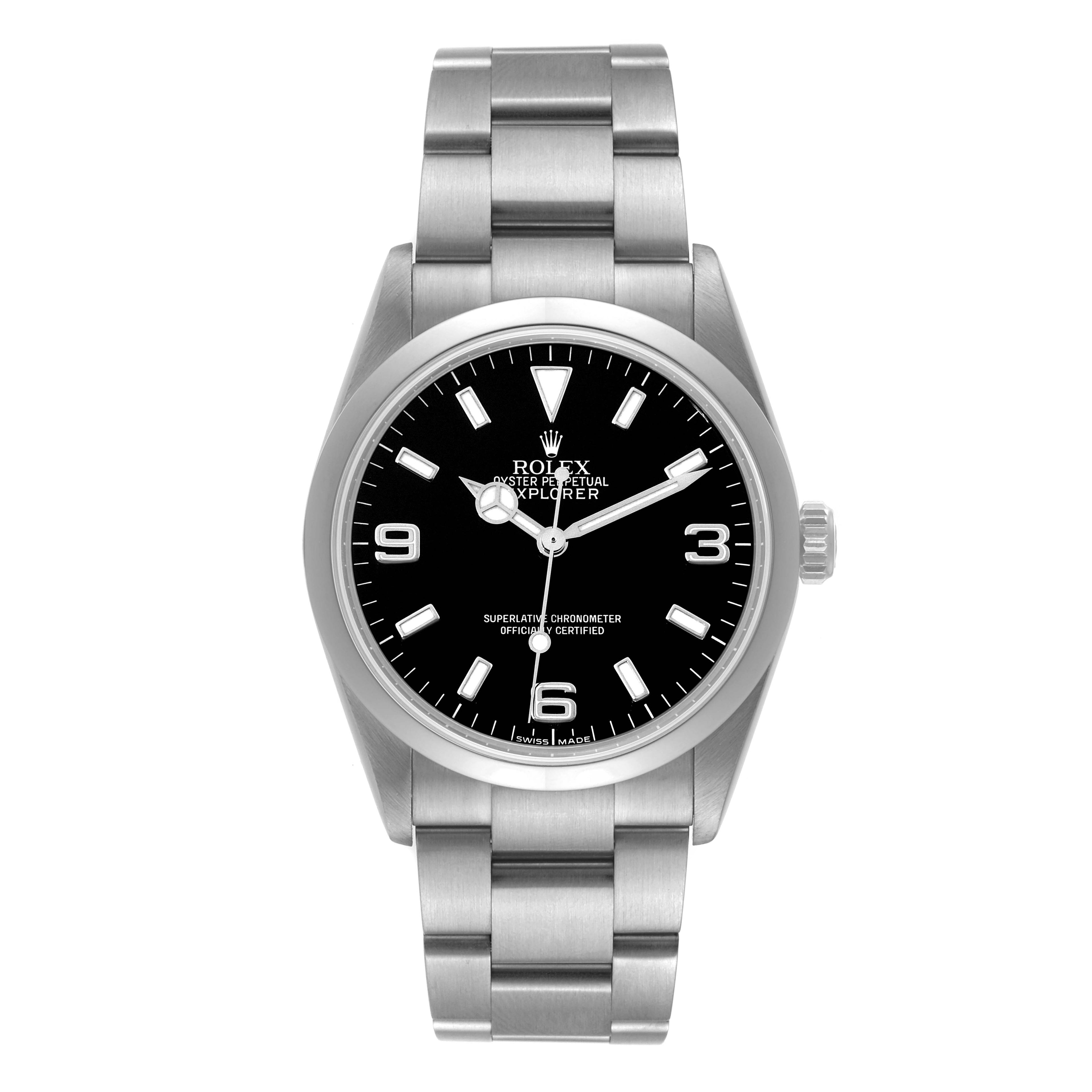Rolex Explorer I Black Dial Stainless Steel Mens Watch 114270