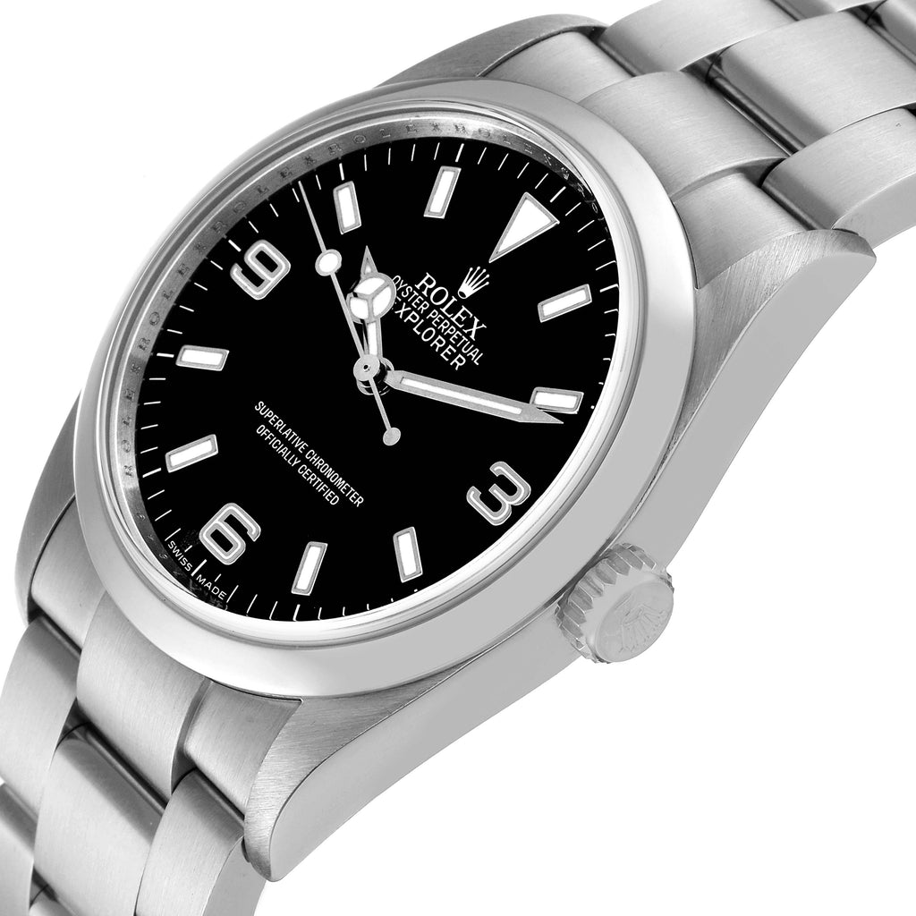 Rolex Explorer I Black Dial Stainless Steel Mens Watch 114270
