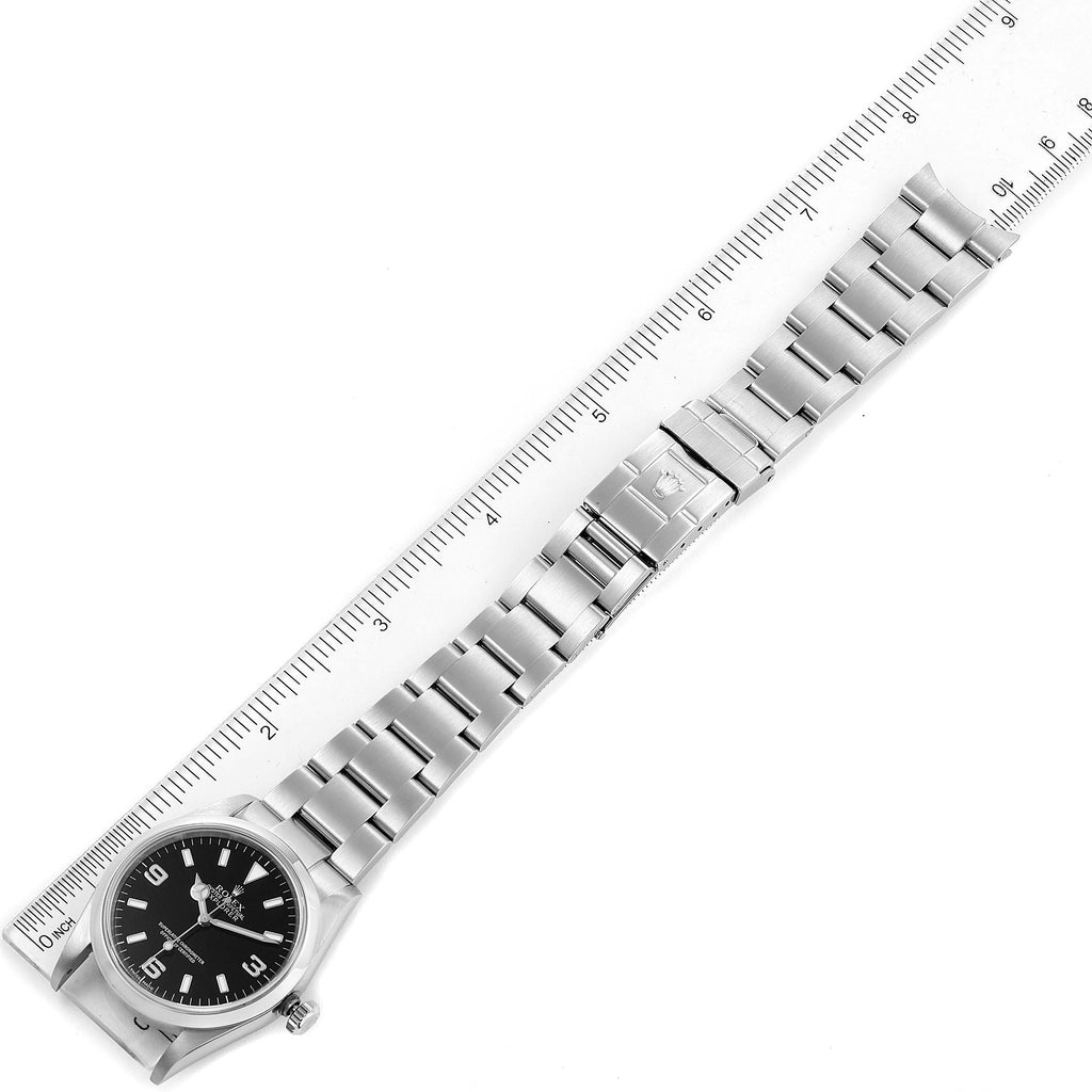 Rolex Explorer I Black Dial Stainless Steel Mens Watch 114270 Box Card